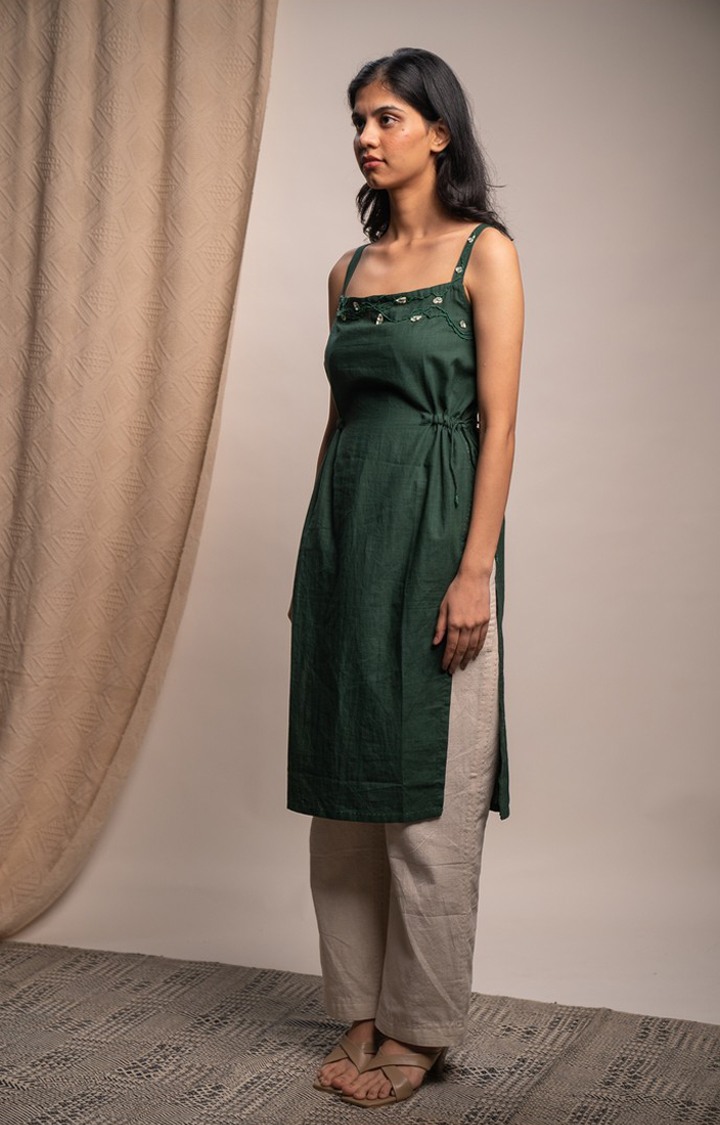 Women's Green Cotton Tunics