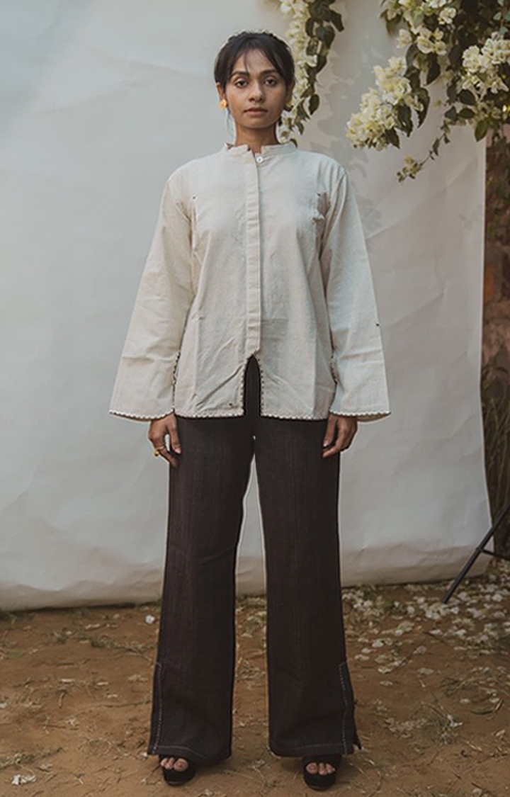 Lafaani | Women's Off White Cotton Casual Shirts