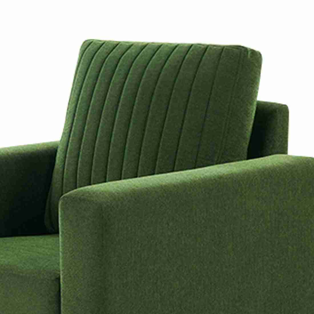 neudot Roman Sofa for Living Room |1 Person Sofa|Premium Fabric with Cushioned Armrest | Solid Wood Frame|1 Seater in Emerald Green Color