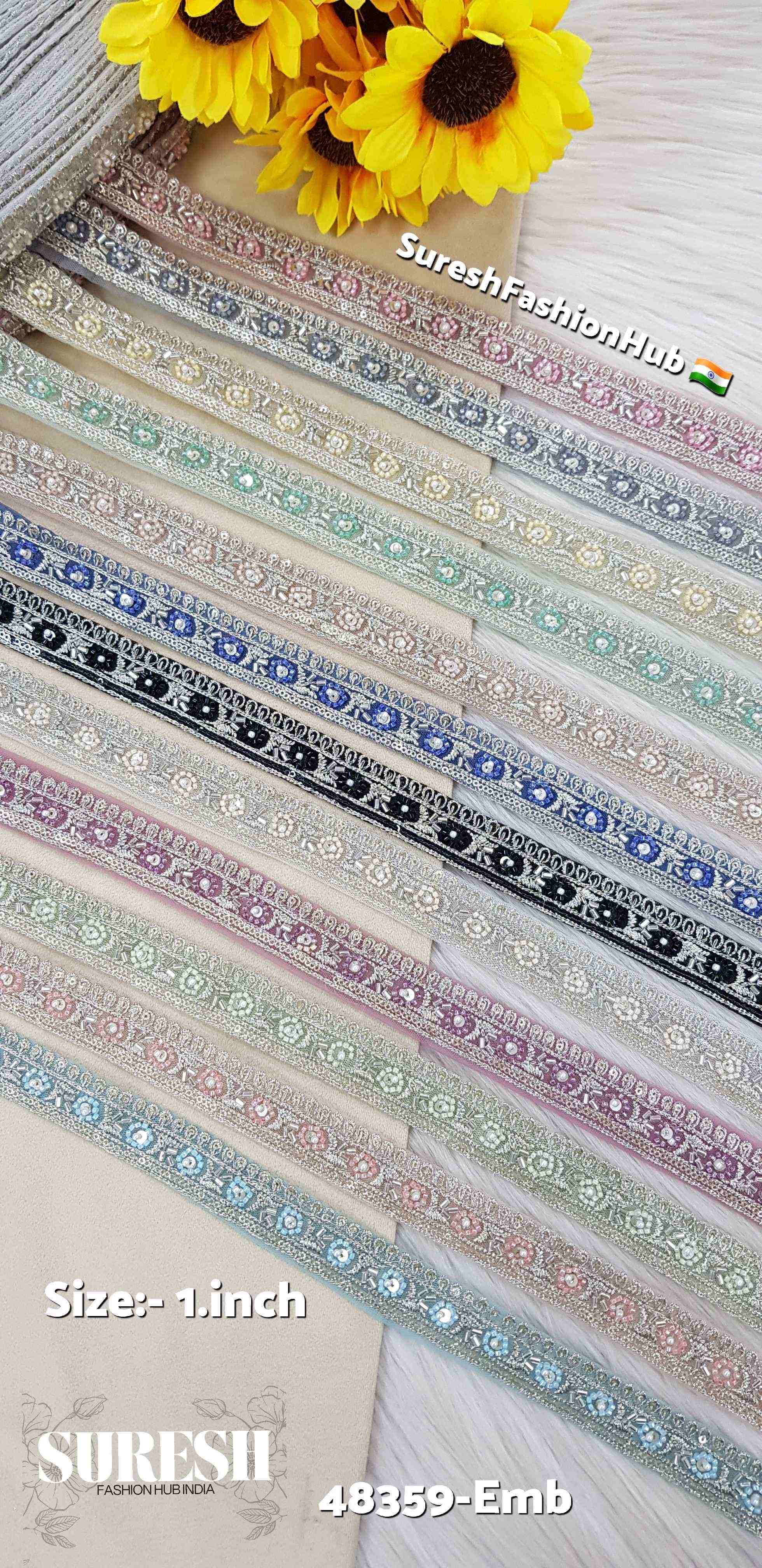 Beaded Floral Charm Net Embroidered Lace