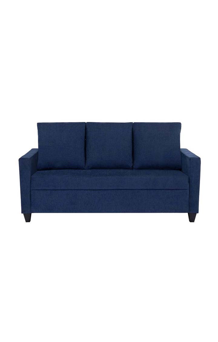 neudot Saya Sofa for Living Room |3 Persons Sofa|Premium Fabric with Cushioned Armrest | Solid Wood Frame|3 Seater in Saya Blue Color