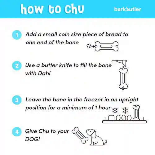 Barkbutler Chu The Bone Treat Dispensing Toy for Dogs (Small, Black)