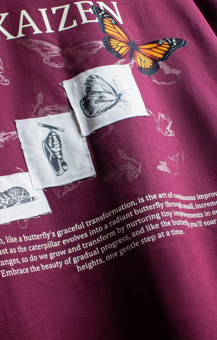 Blckorchid | Unisex Kaizen Maroon Cotton Printed T-Shirt 3