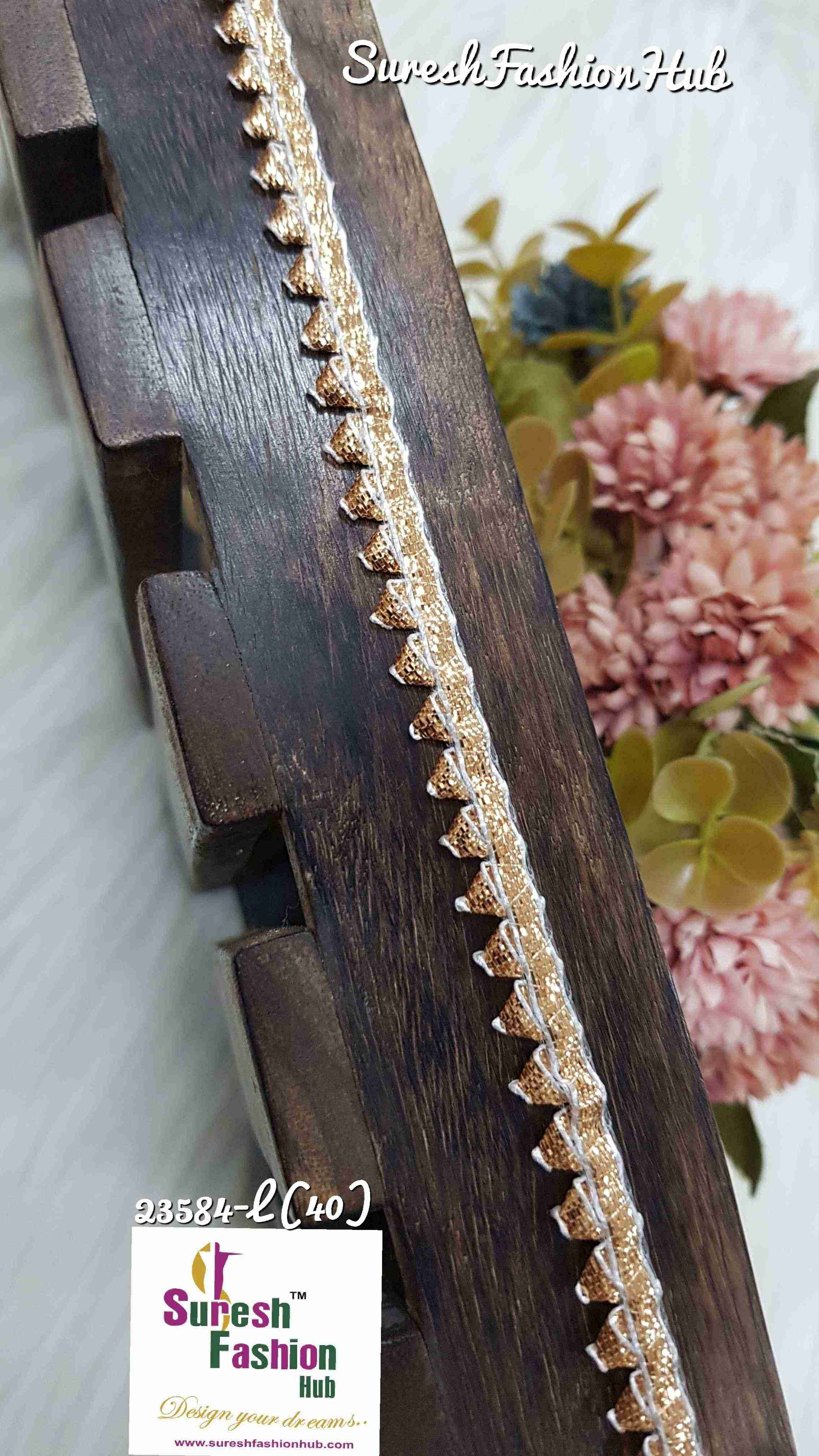 Rose Gold Radiant Triangle Gota Borders