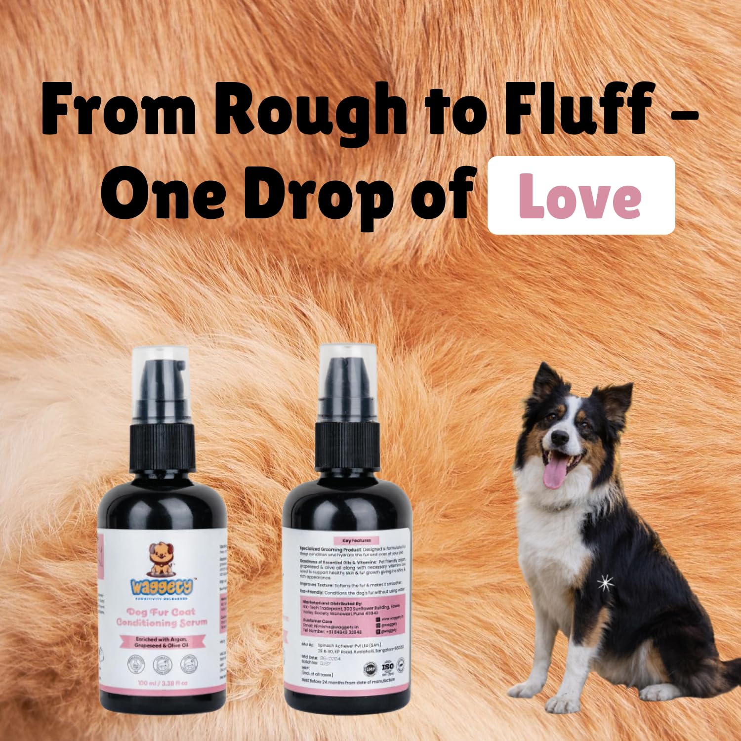 Waggety Dog Fur Coat Conditioning Serum, 100ml