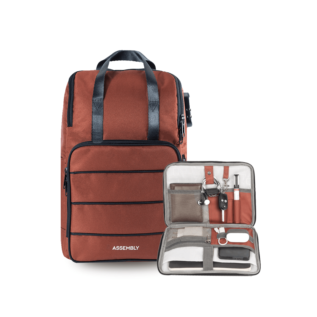 Laptop Backpack and Tech Kit - Rust