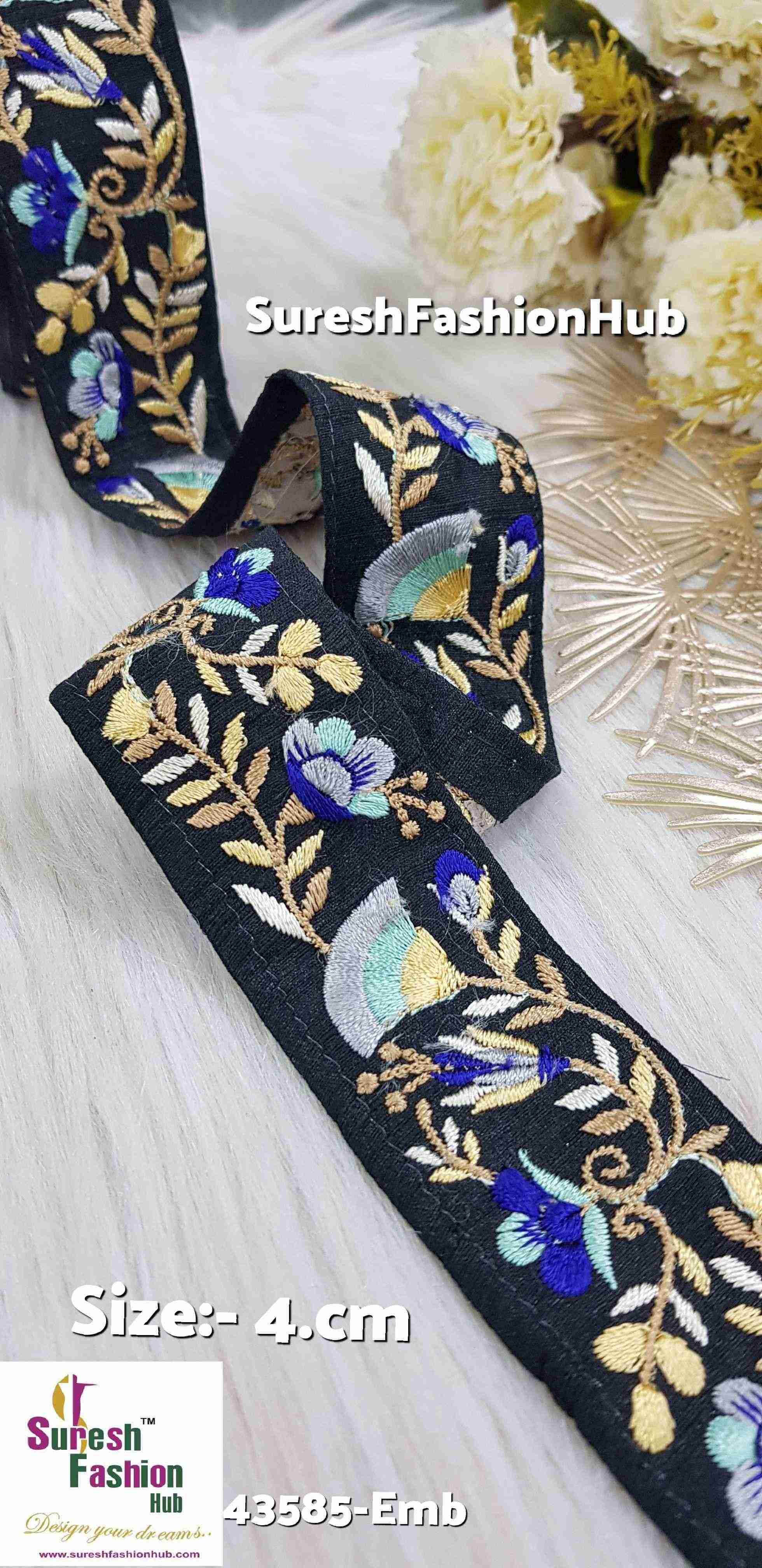 Grey Blossom Delight Lace Trim