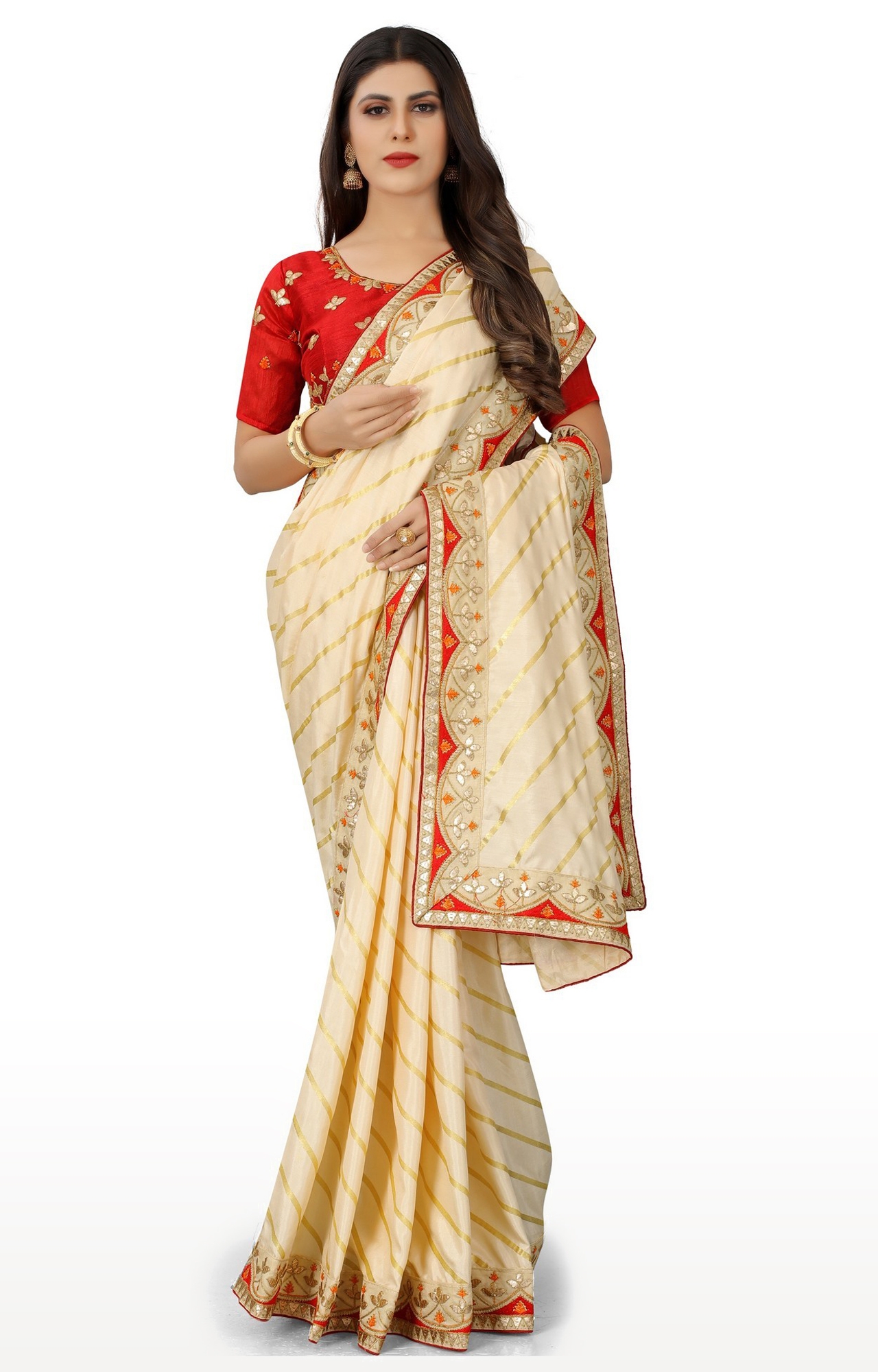 Rajasthani Georgette Saree With Running Blouse Leheriya Printed Traditional  Wear | eBay