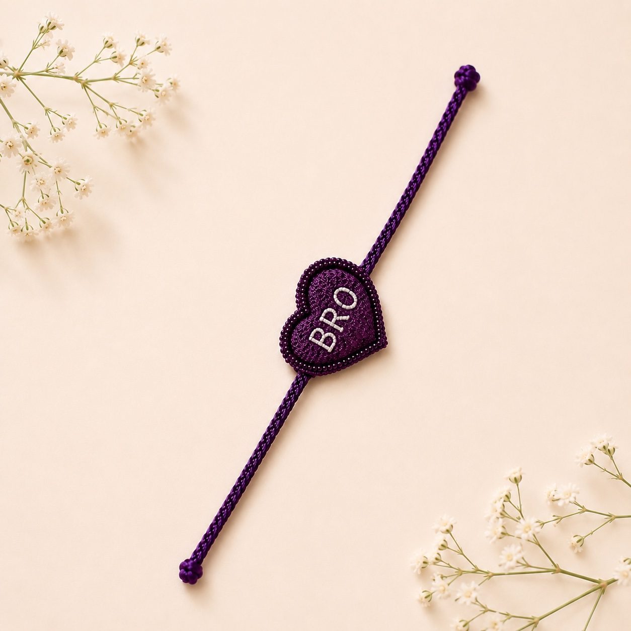 Pawsh Pet Purple Heart Brother Rakhi for Dogs & Cats