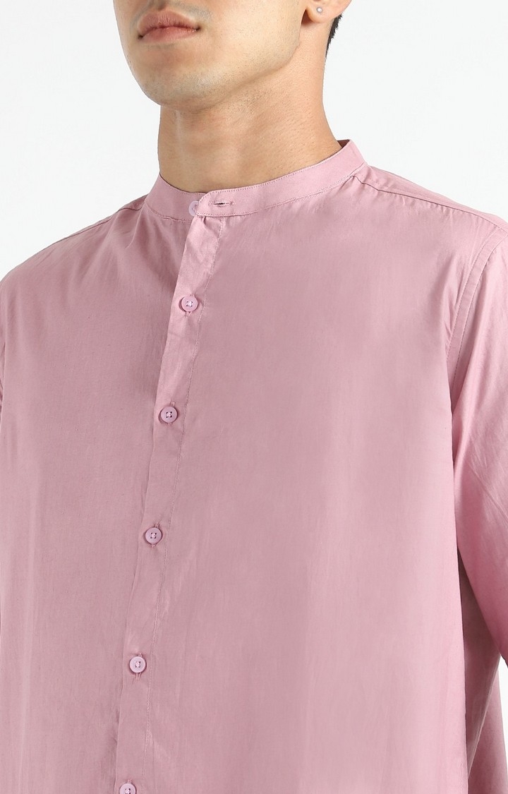 livbio | Men Purple Cotton Solid Casual Shirts 5