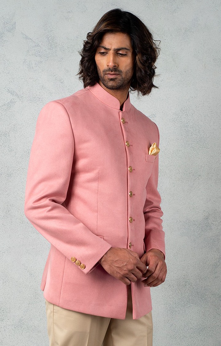 Peach jodhpuri suit store