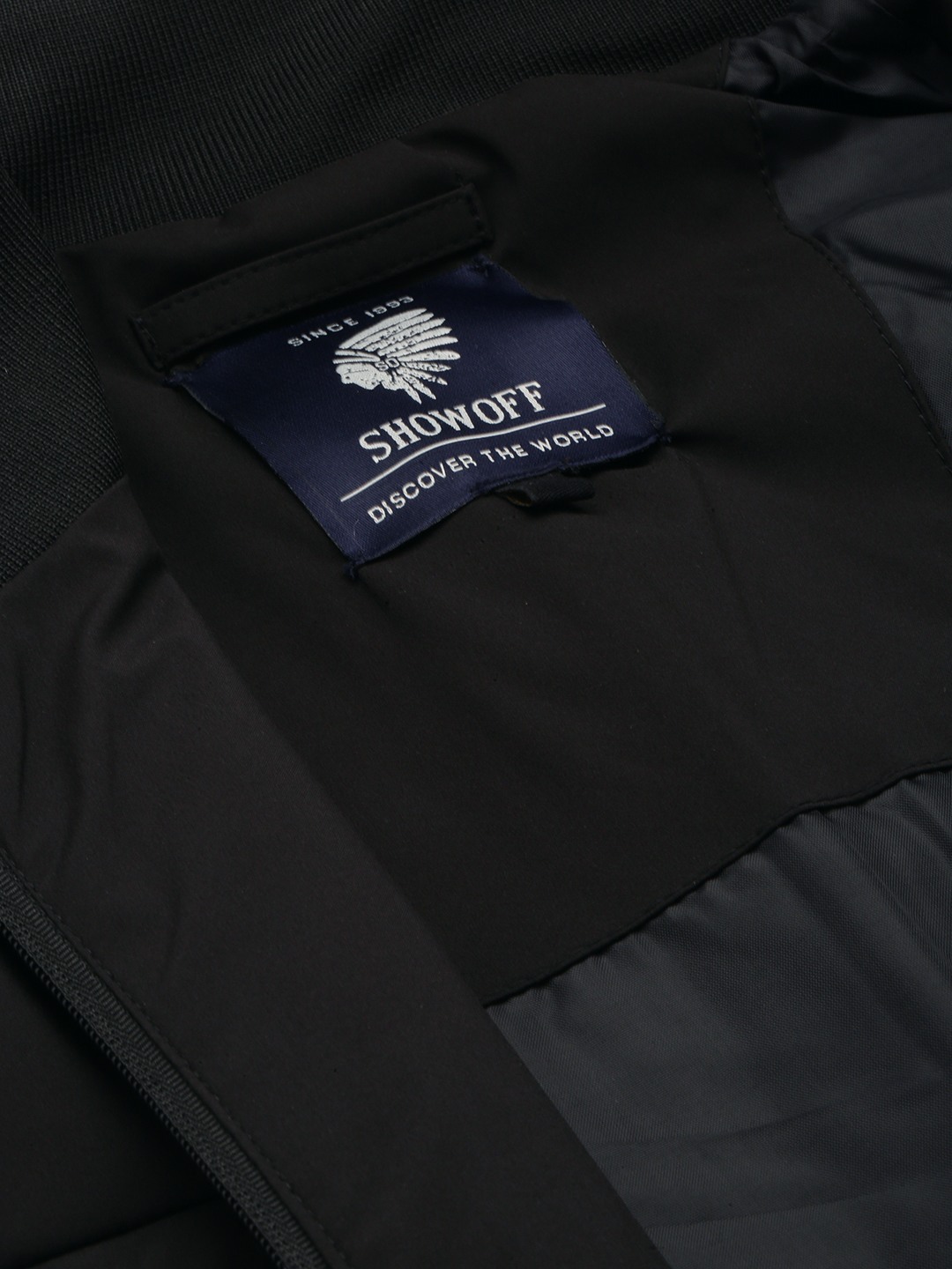 SHOWOFF Men's Solid Mock Collar Black Quilted Jacket