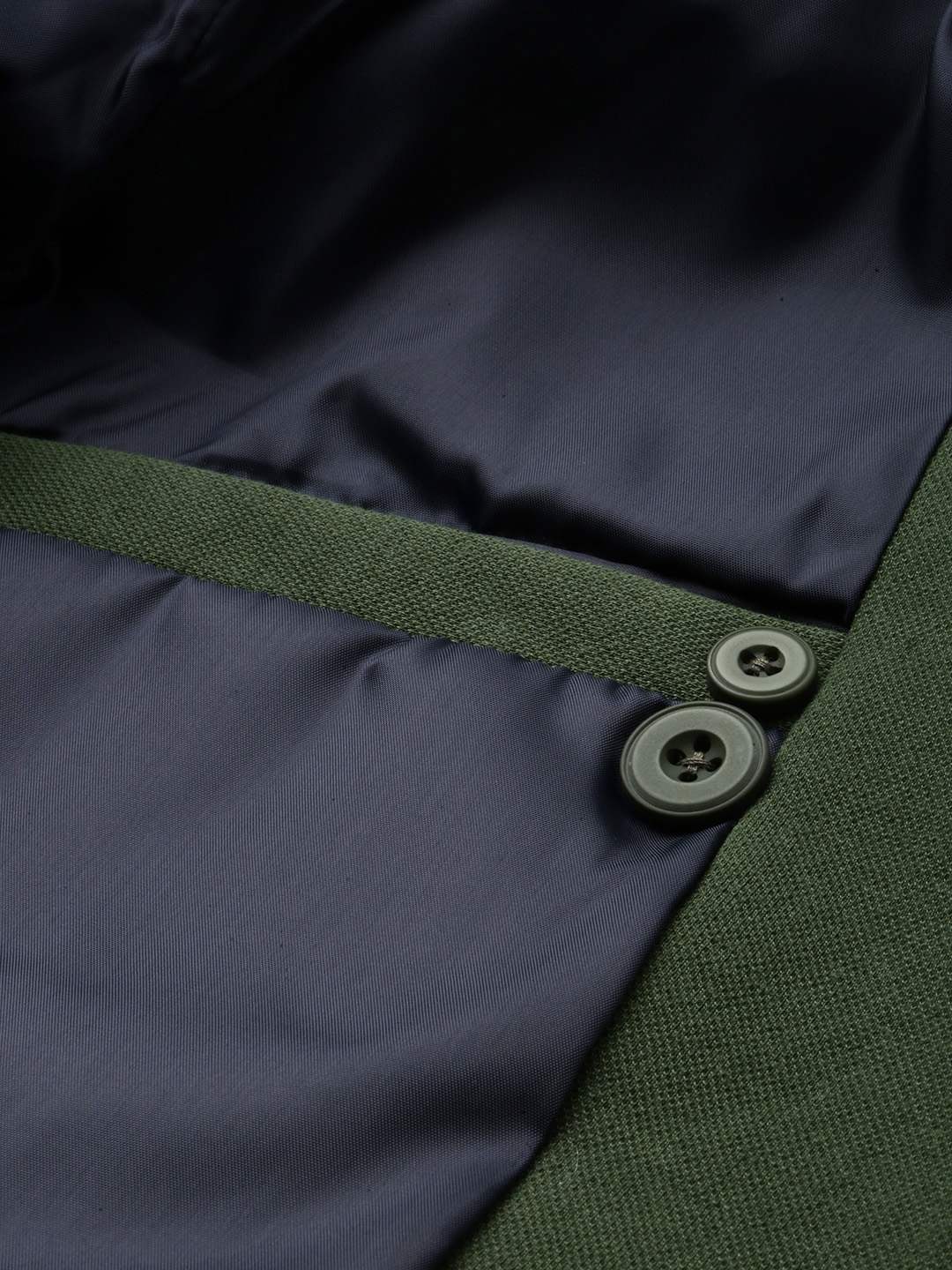 SHOWOFF Men's Single Breasted Green Solid Slim Fit Blazer