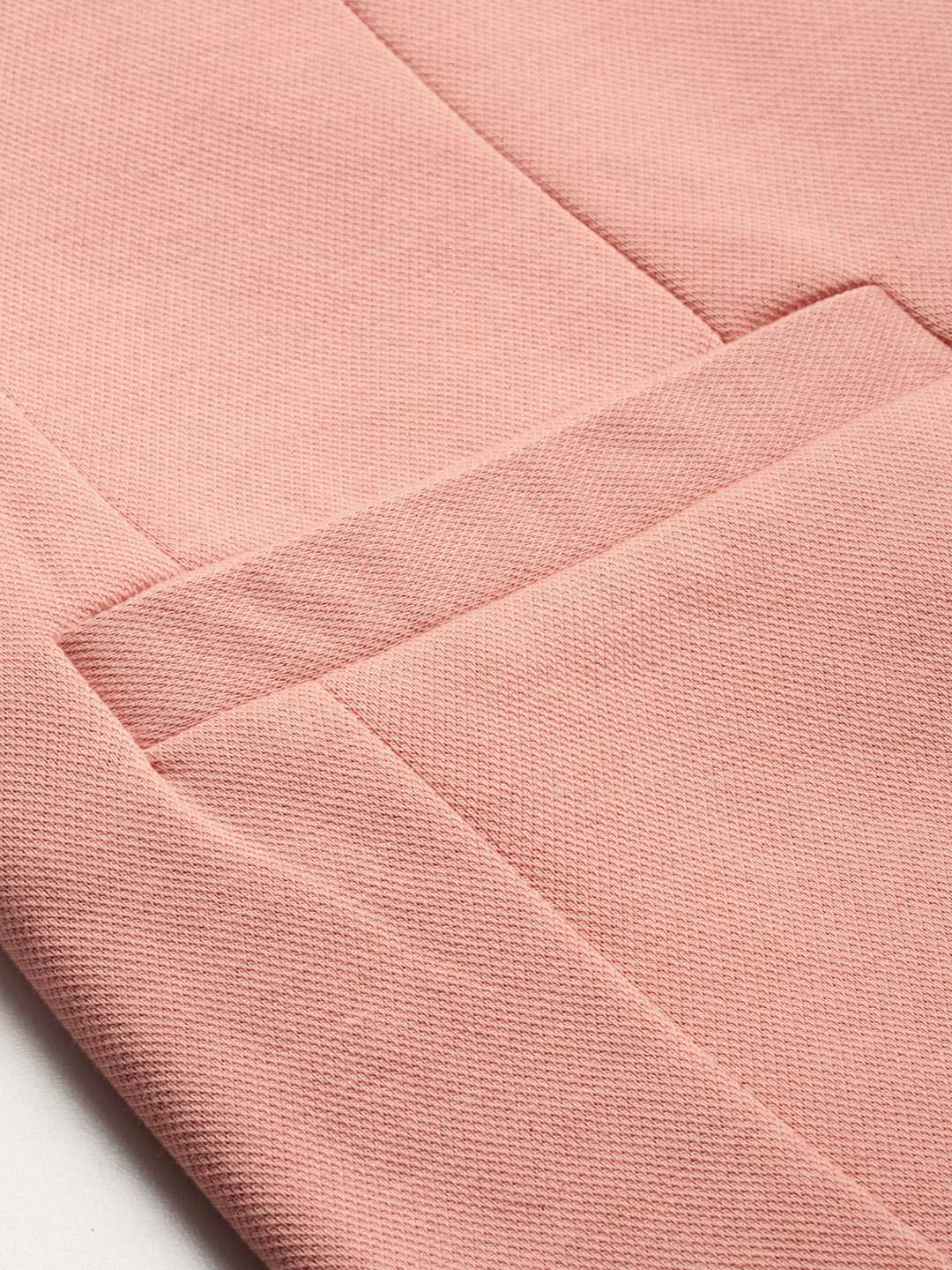 SHOWOFF Men's Single Breasted Peach Solid Slim Fit Blazer