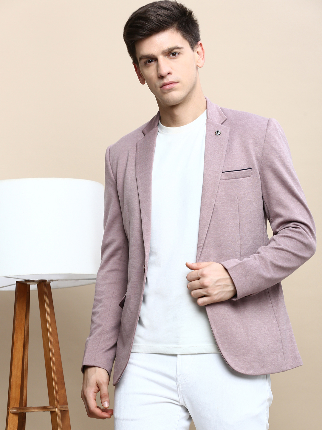 Single-Breasted Blazer with Notched Lapel