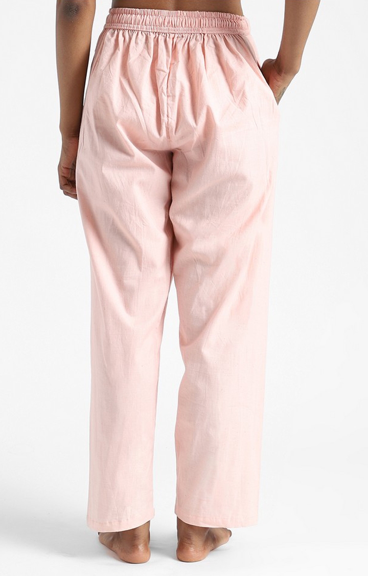 Organic Cotton & Naturally Dyed Hand Spun & Hand Woven Womens Rose Pink Pants