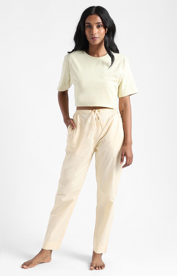 Buy Cream Trousers & Pants for Women by NeshamaKurti Online | Ajio.com