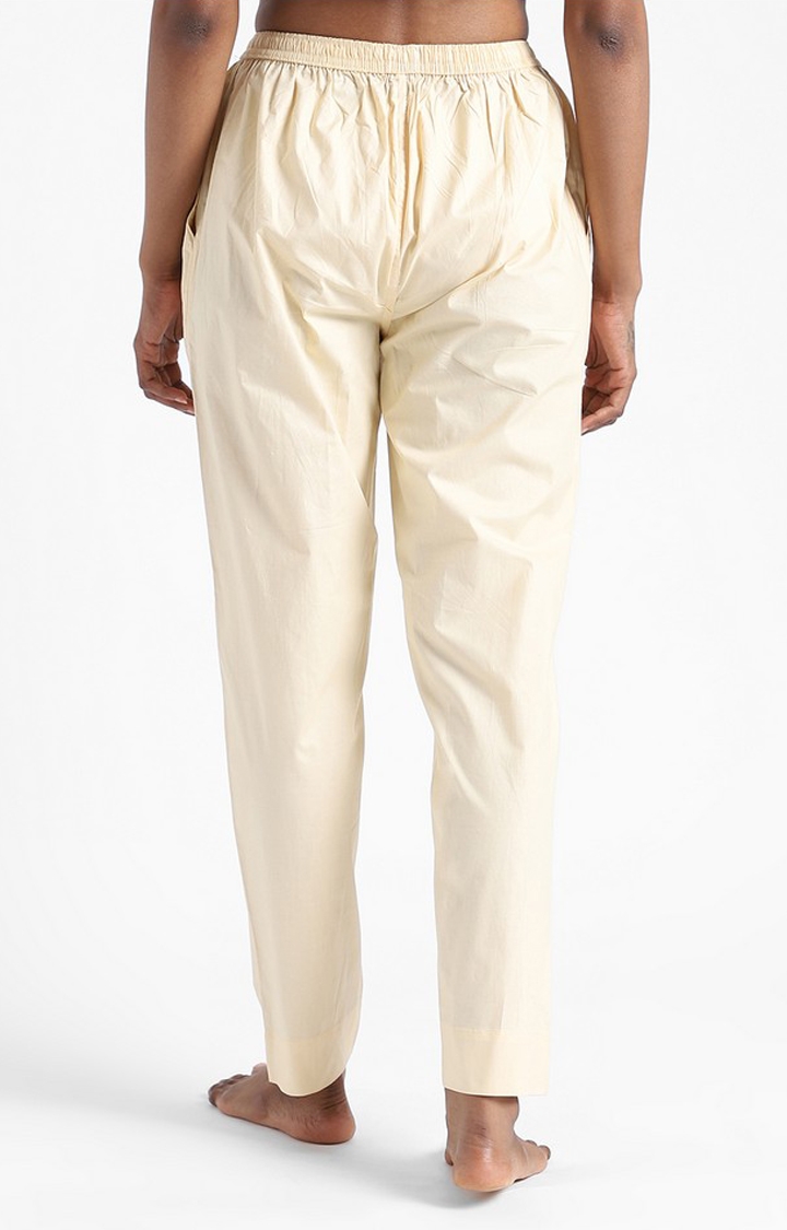 Organic Cotton & Natural Dyed Womens Rust Cream Color Slim Fit Pants