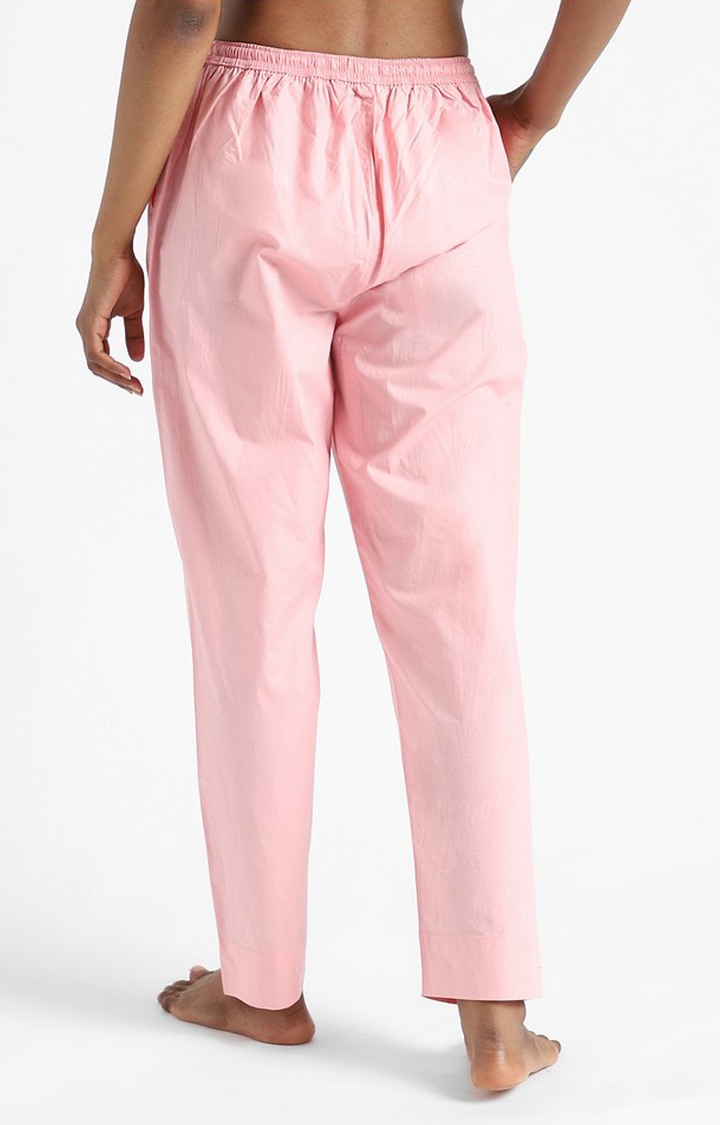 Organic Cotton & Natural Dyed Womens Rose Pink Color Slim Fit Pants