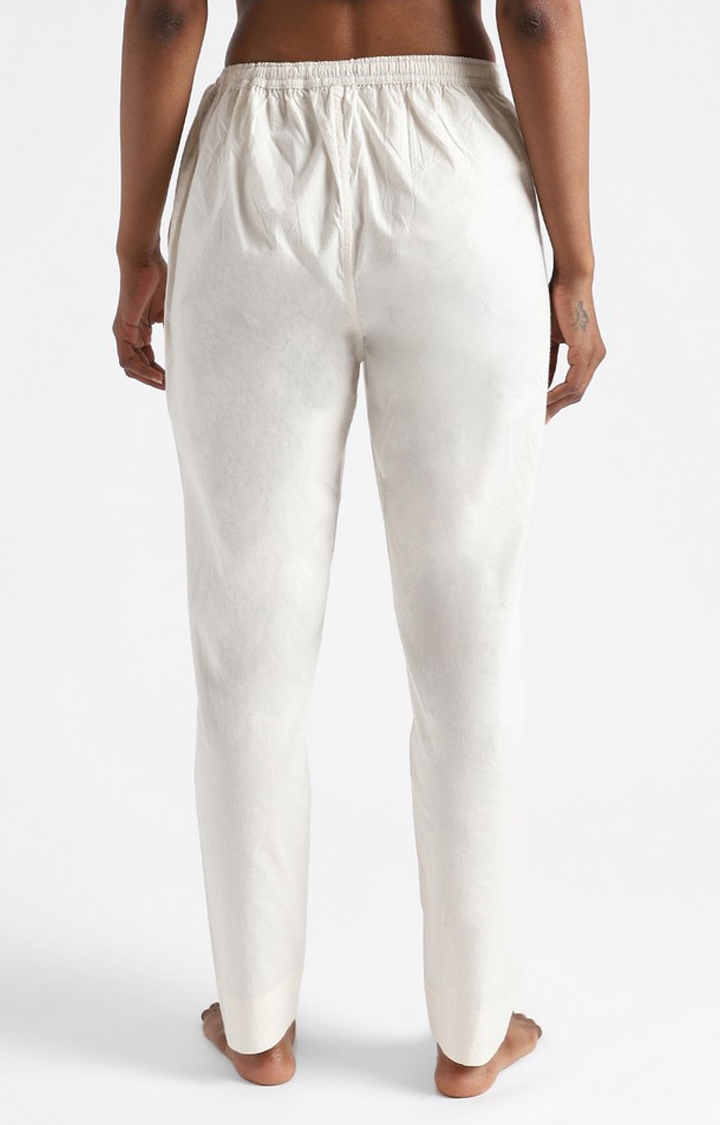 Organic Cotton & Natural Dyed Womens Raw White Color Slim Fit Pants
