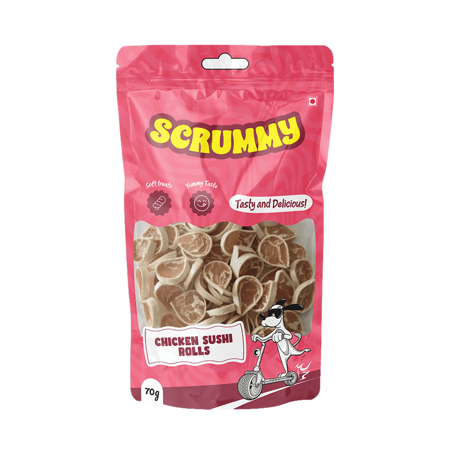 Scrummy Chicken Sushi Rolls-Big Dog Treats 70g