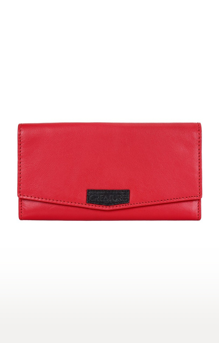 CREATURE | CREATURE Red Stylish Genuine Leather Clutch for Women 0