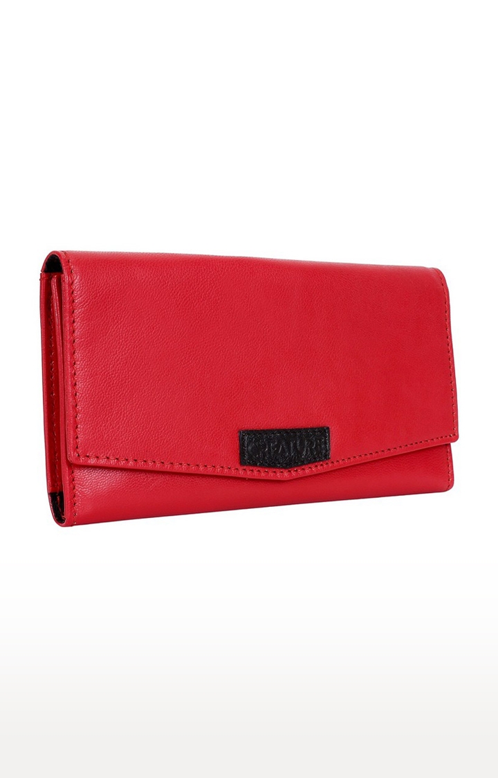 CREATURE | CREATURE Red Stylish Genuine Leather Clutch for Women 1