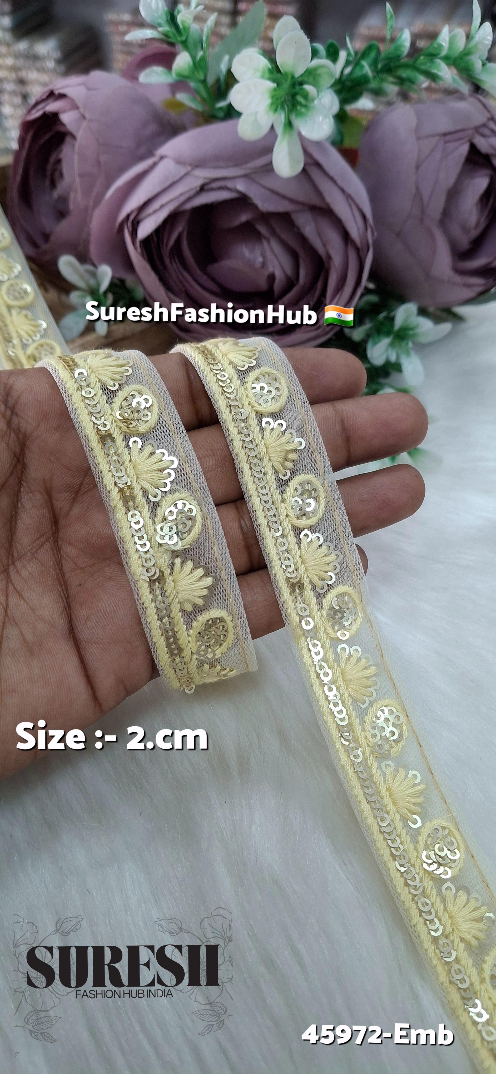 Lemon Yellow Tone-on-Tone Embroidery Lace