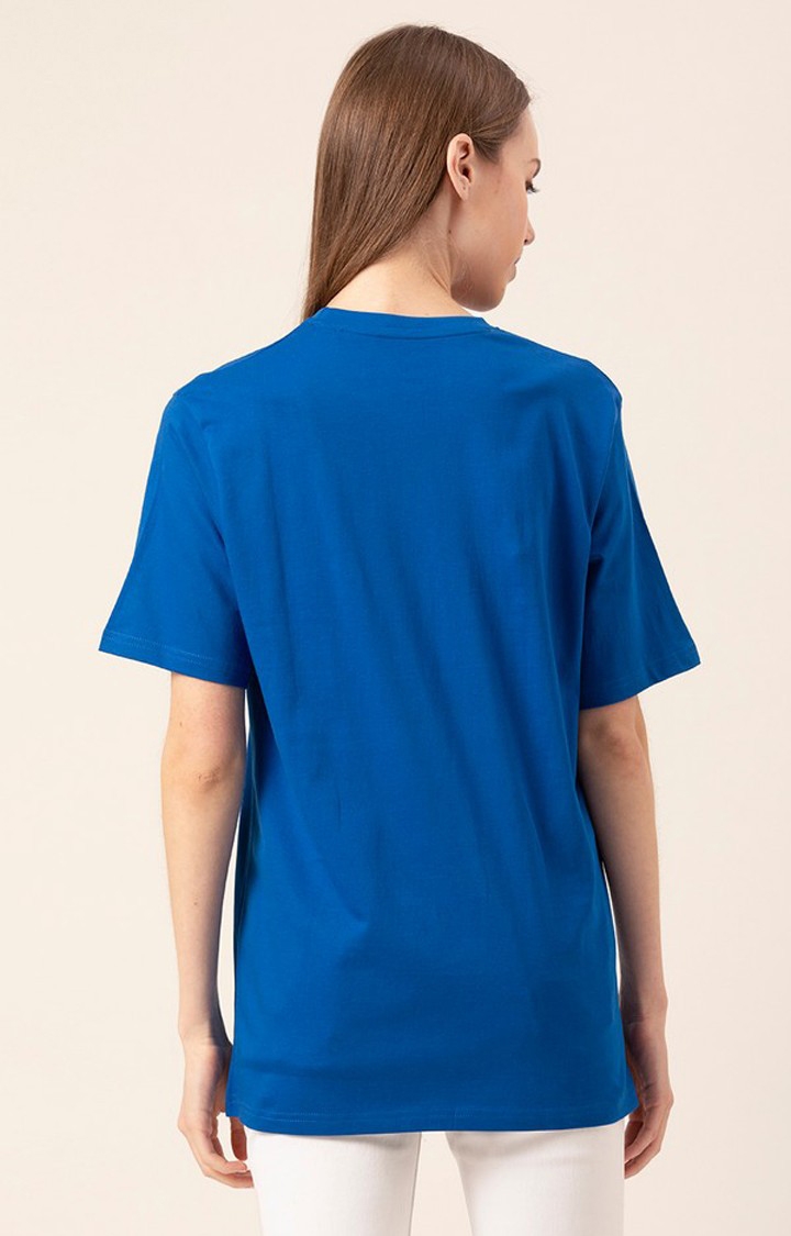 Lounge Dreams | Women's Blue Oversized T-Shirt 3