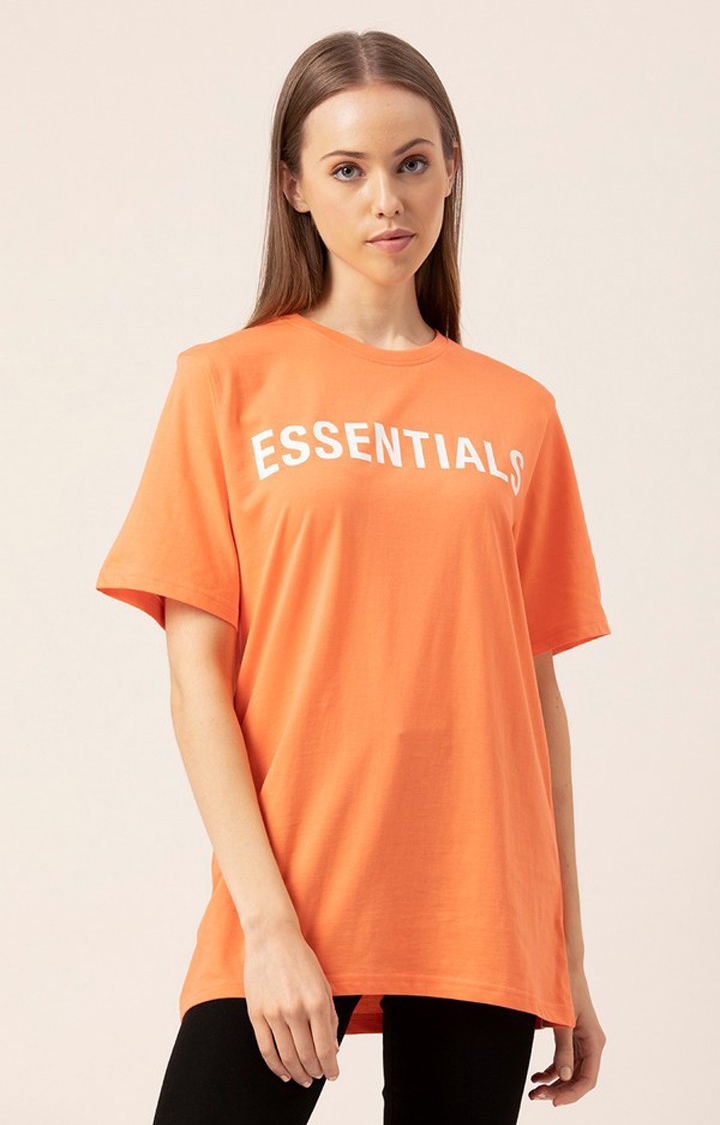 Women's Peach Oversized T-Shirt