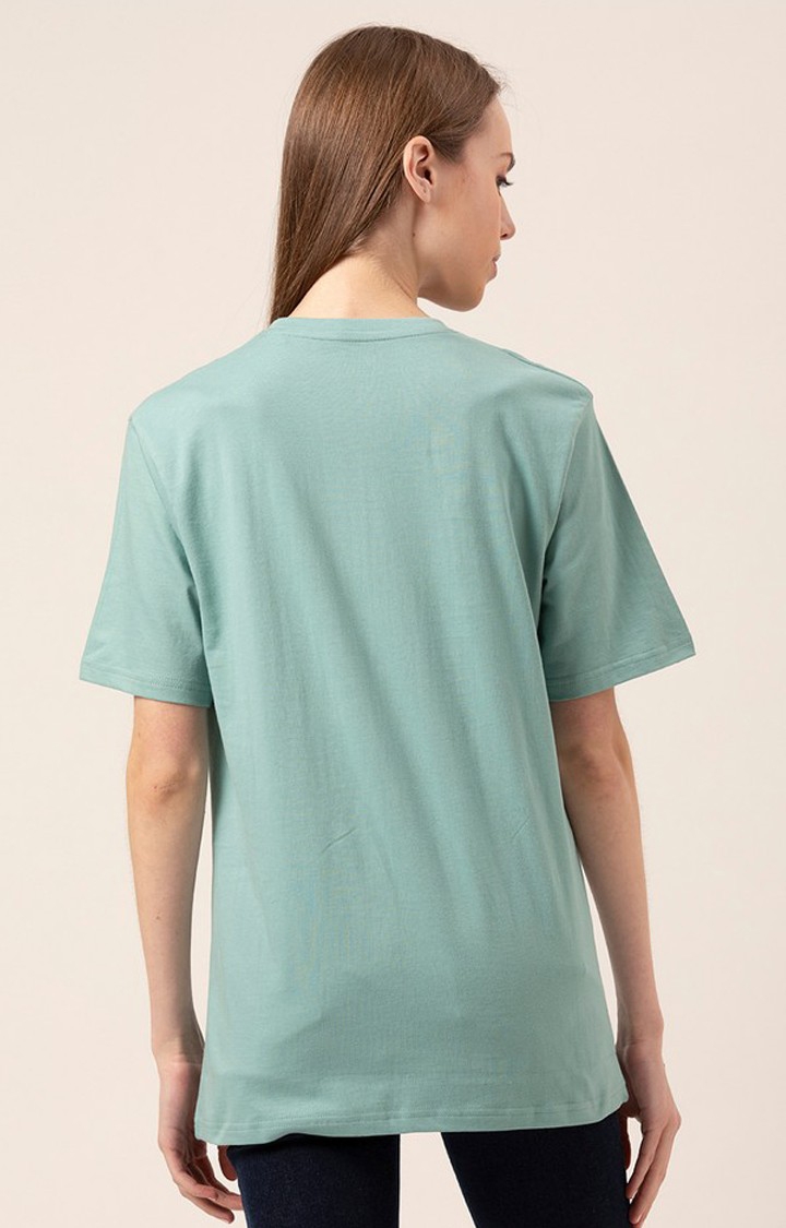 Lounge Dreams | Women's Sea Green Oversized T-Shirt 3