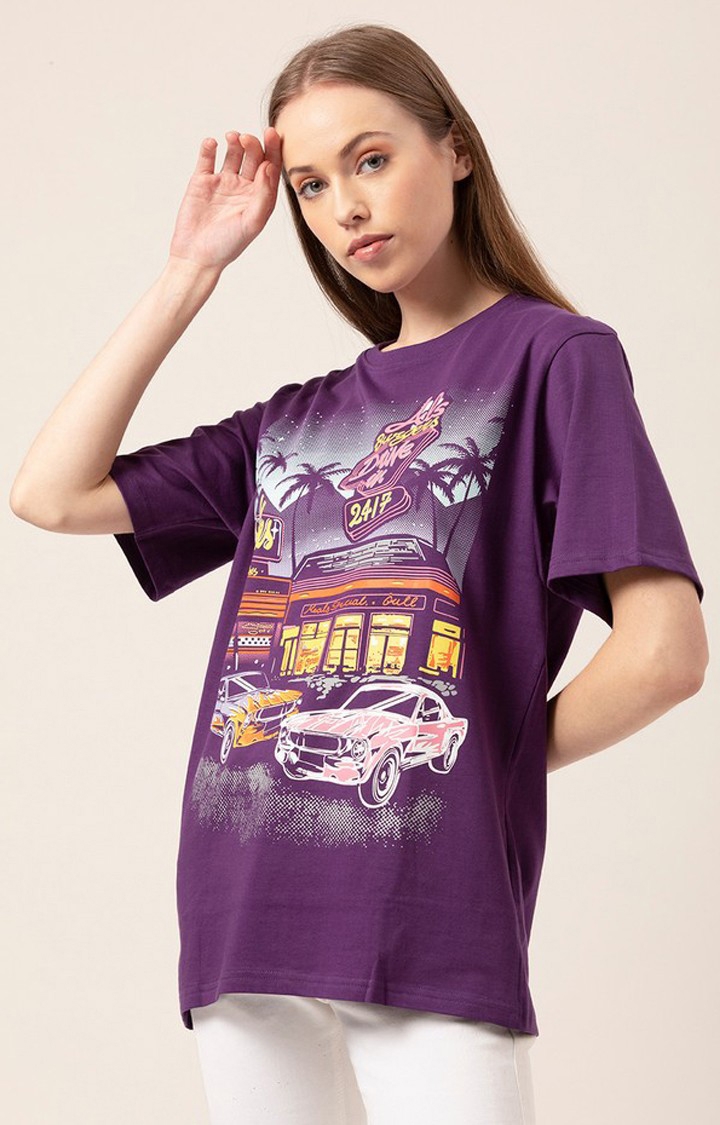 Women's Purple Oversized T-Shirt