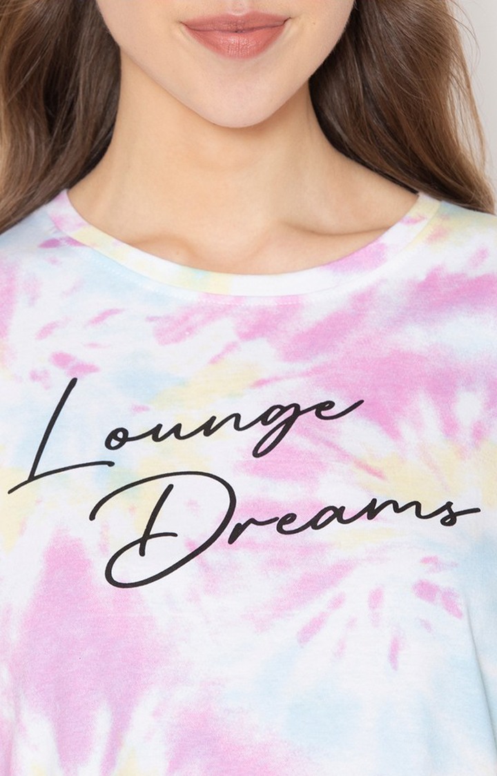 Women's Multicolored Cotton Printed Nightwear Set