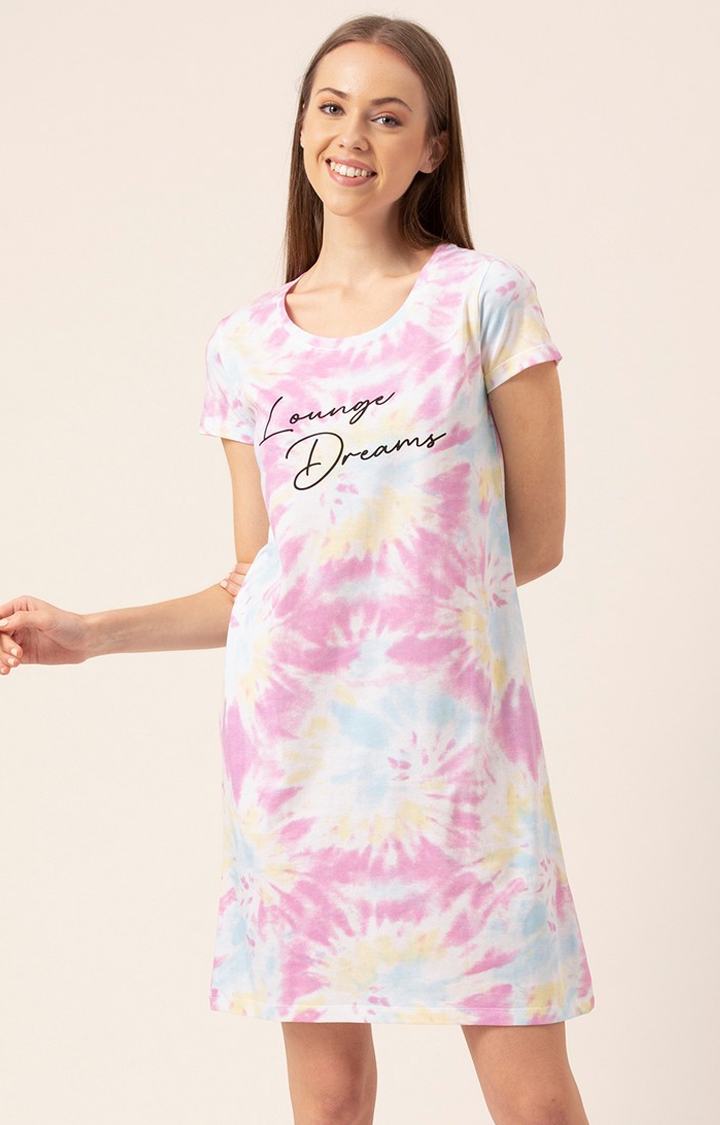 Lounge Dreams | Women's Multicolored Cotton Printed Night Dress 1