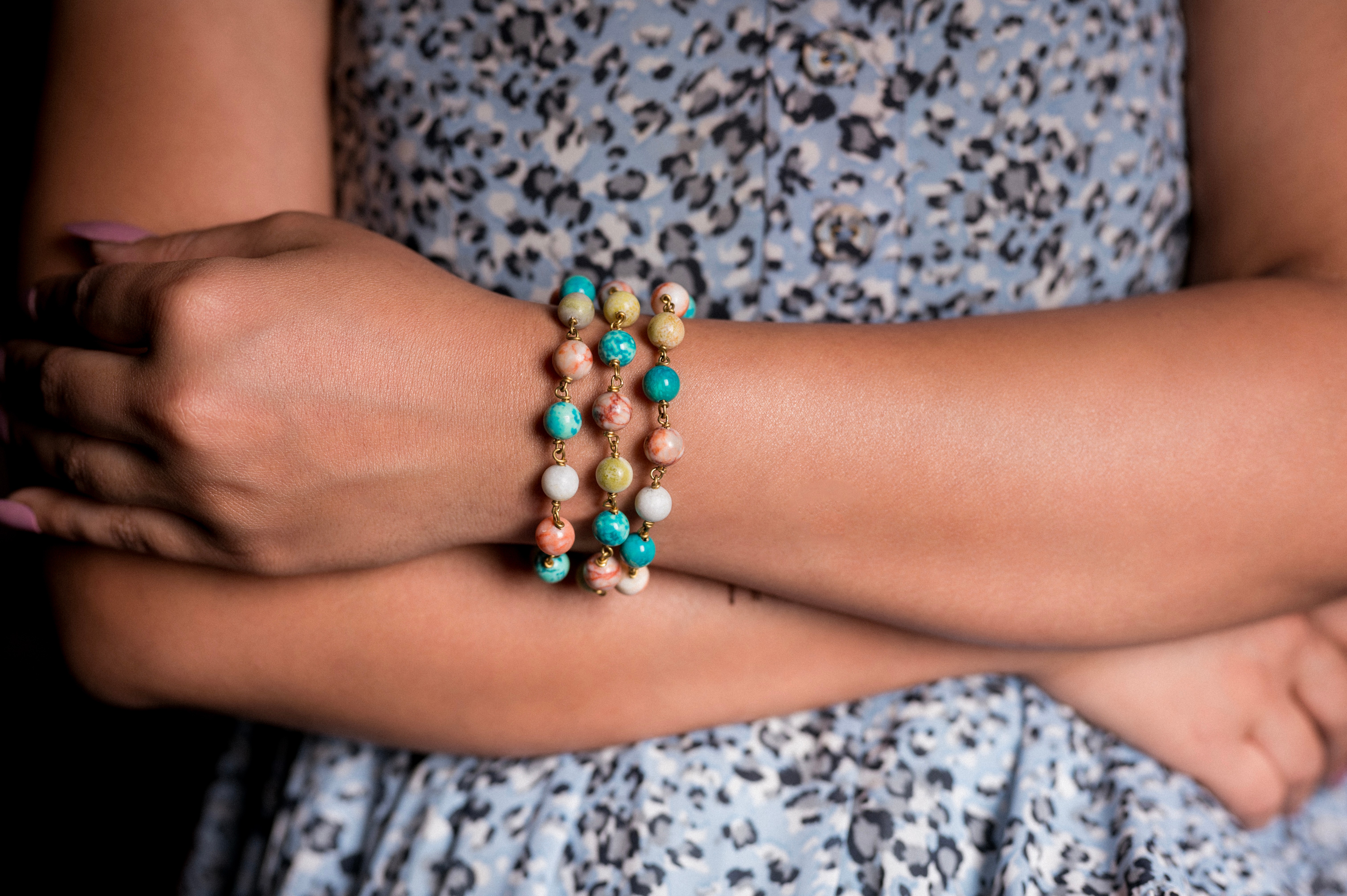Three Layered Mixed Beads Bracelet
