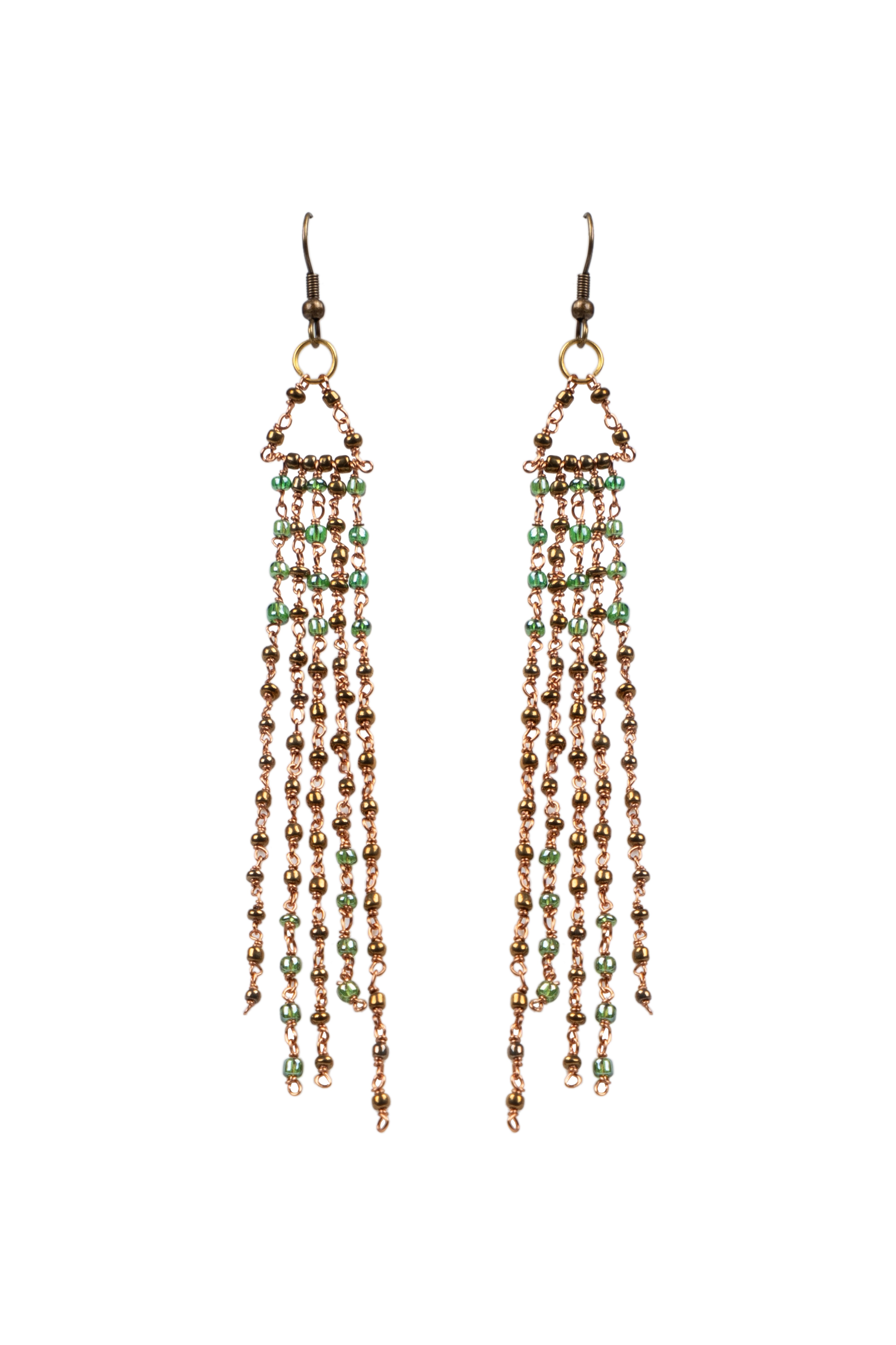 Glass Beads Curtain Earrings