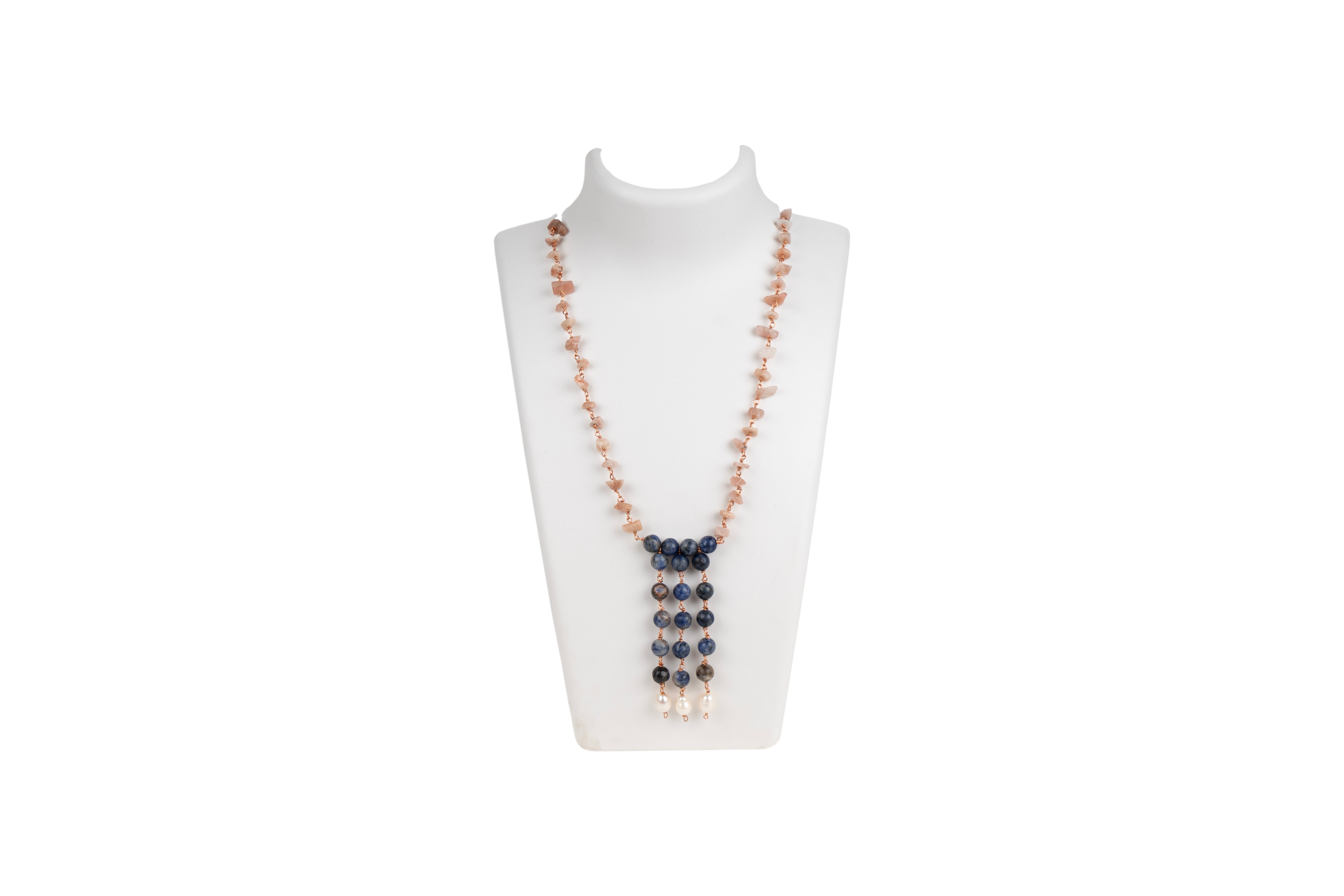 Sodalite Pearl Mixed Uncut Opal Necklace