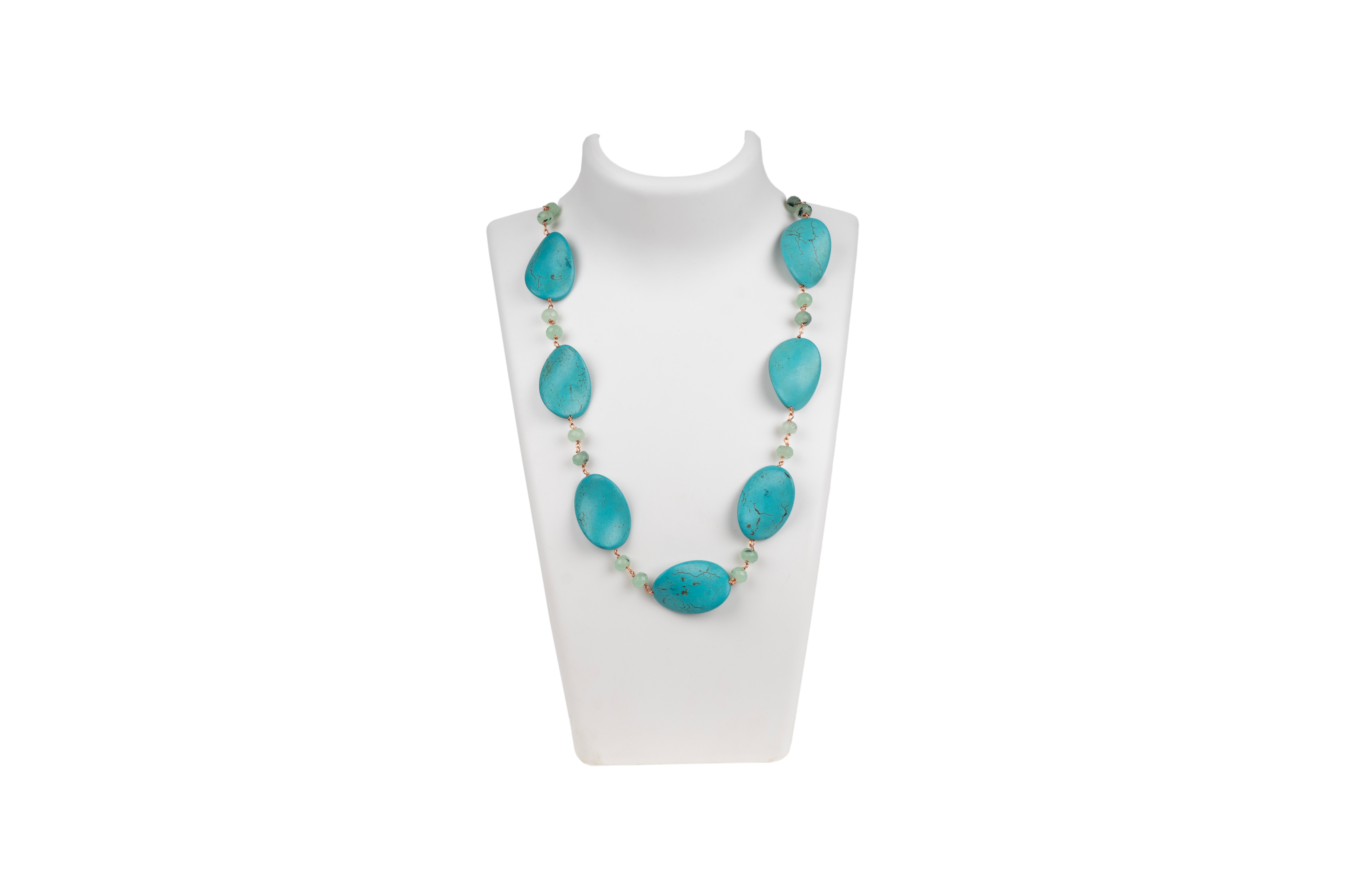Leaf Turquoise Baati Beads Necklace