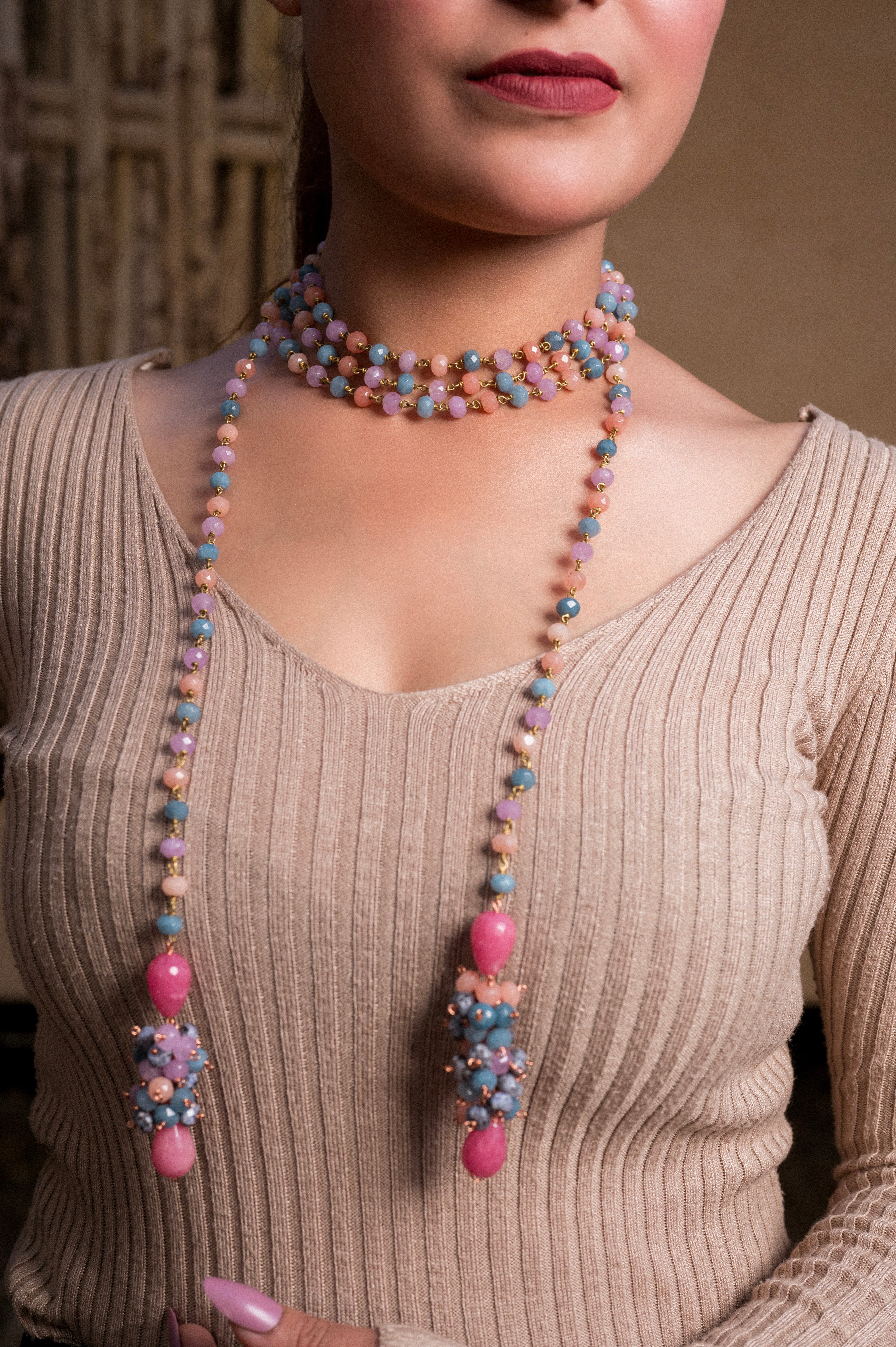 Baati Multi-Coloured Single String Necklace