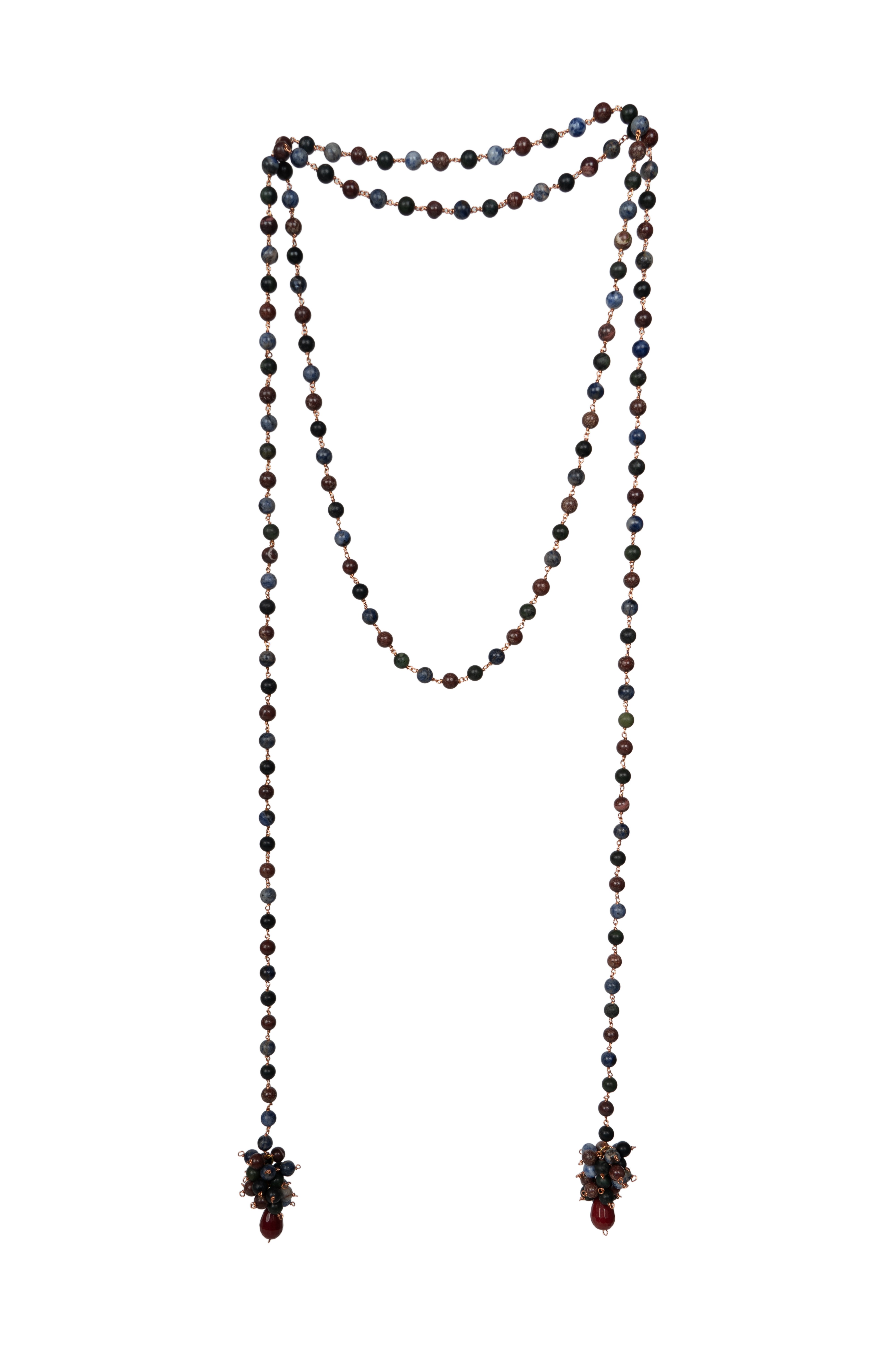 Long Bead Single String Necklace