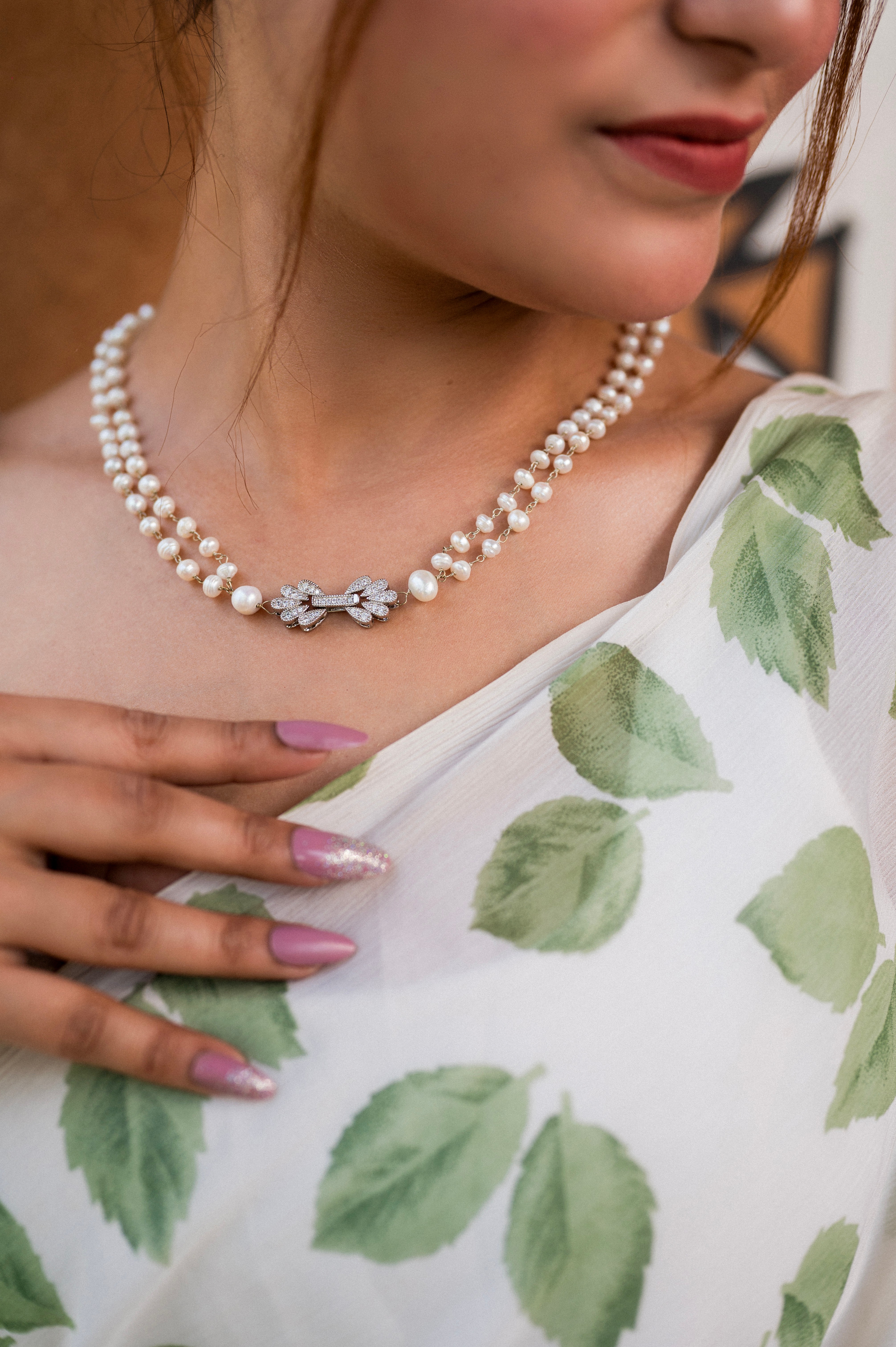 Two Strings Pearl Necklace