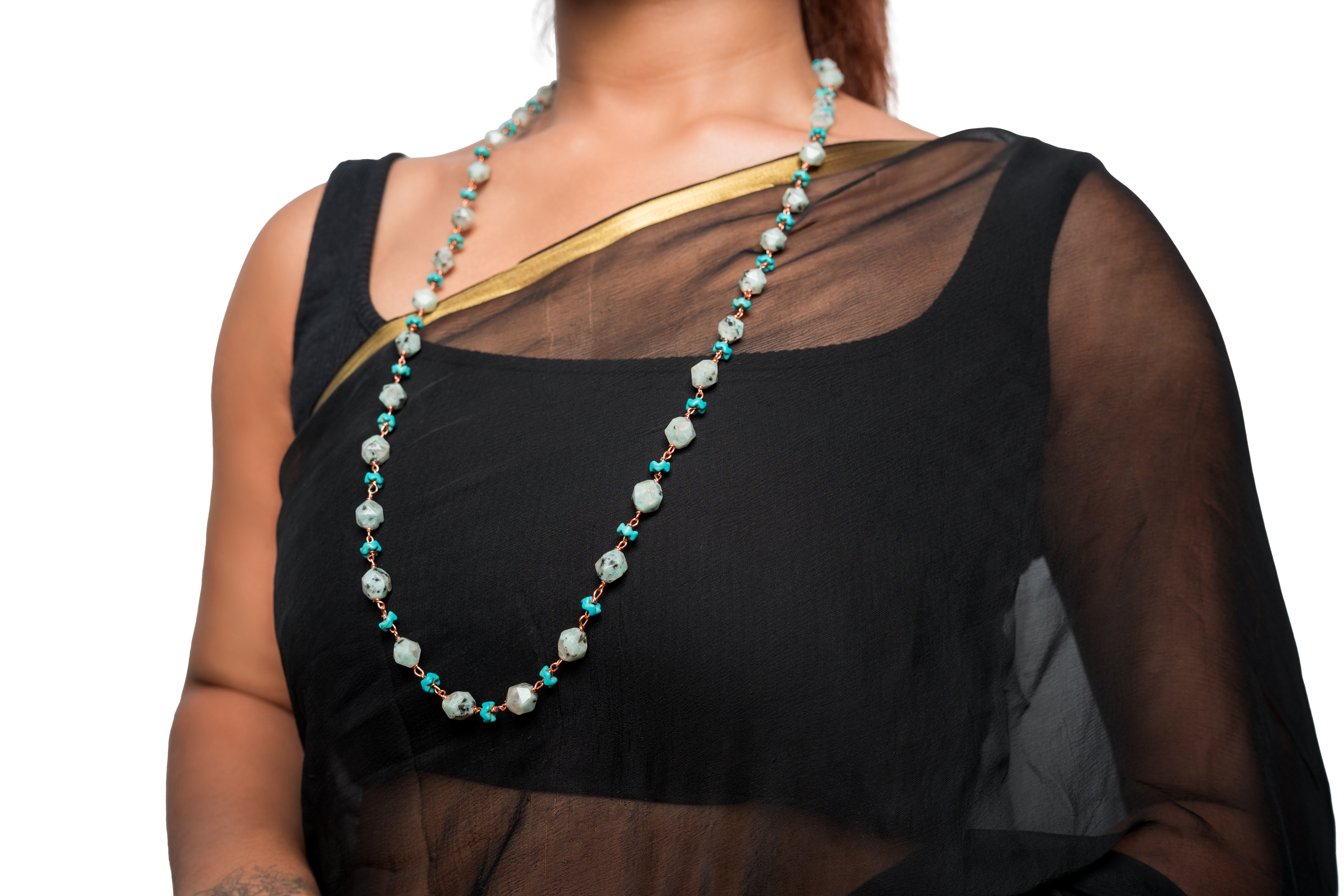 Kiwi Jasper Turquoise Long Necklace