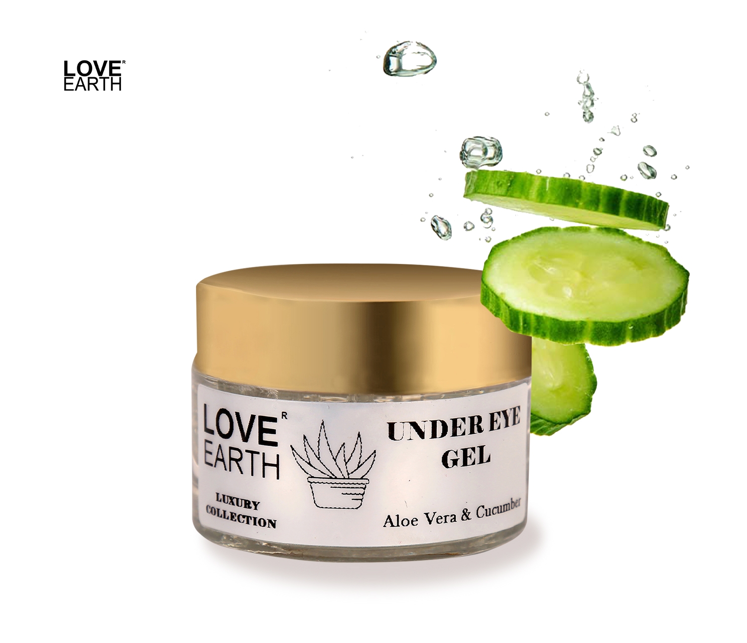 LOVE EARTH | Love Earth Organic Under Eye Gel with Aloe Vera & Cucumber Extracts Reduces Dark Circles, Puffiness and Fine Lines 50gm 1