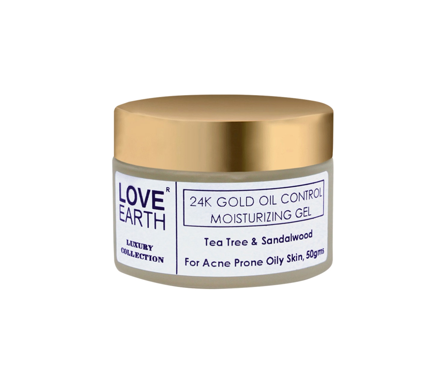 LOVE EARTH | Love Earth 24K Gold Oil Control Moisturizing Gel With Aloe Vera & Sandalwood Extract For Sensitive & Acne-Prone Skin Suitable For All Skin Types 50gm 0