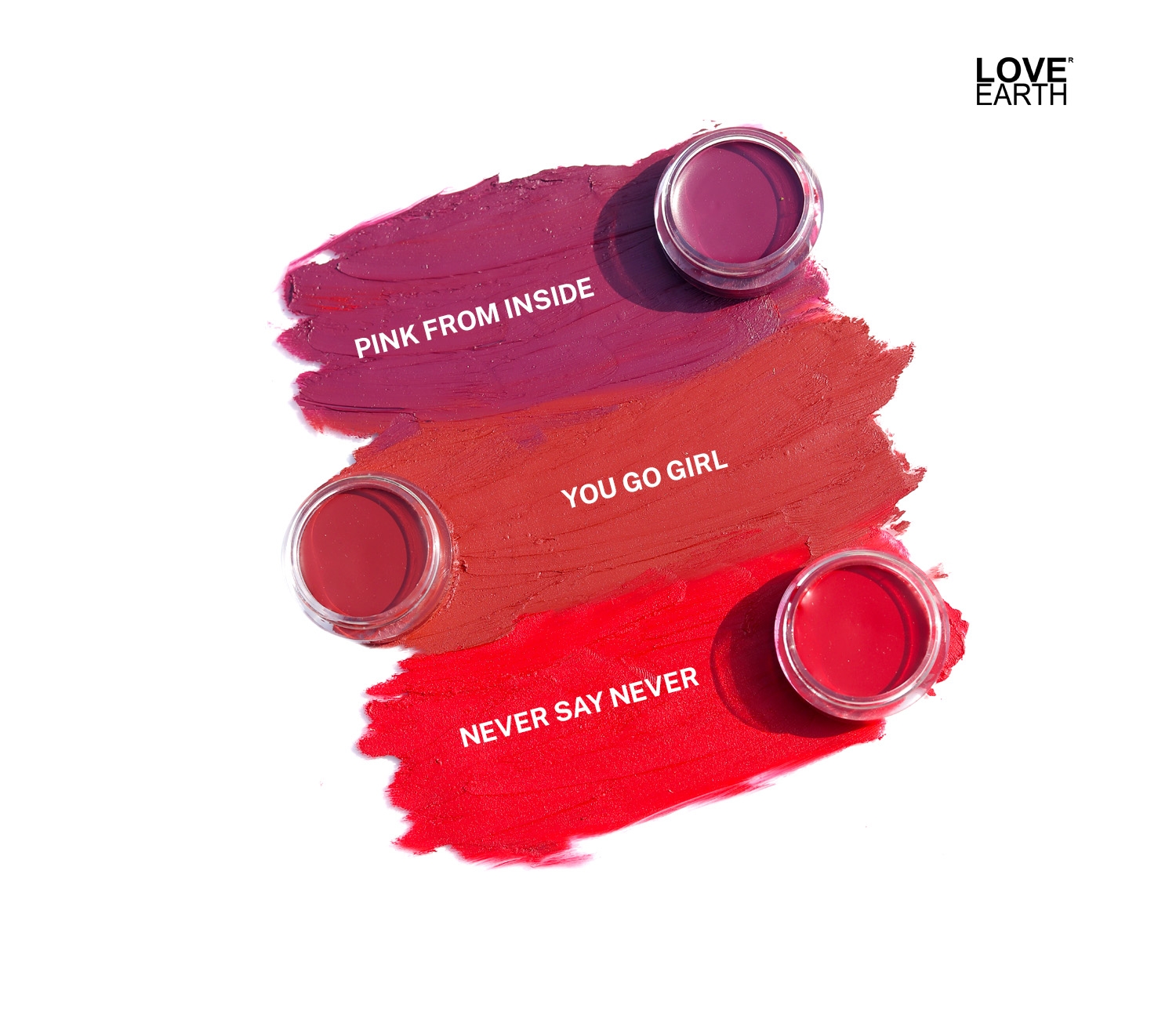 LOVE EARTH | Love Earth Lip Tint & Cheek Tint Multipot - Never Say Never With Richness Of Essential Oils & Vitamin E For Lips, Eyelids And Cheeks, Creamy Matte - Bright Red 1