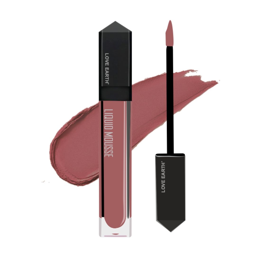 LOVE EARTH | Love Earth Liquid Mousse Lipstick - Peach Mojito Matte Finish | Lightweight, Non-Sticky, Non-Drying,Transferproof, Waterproof | Lasts Up to 12 hours with Vitamin E and Jojoba Oil - 6ml 0