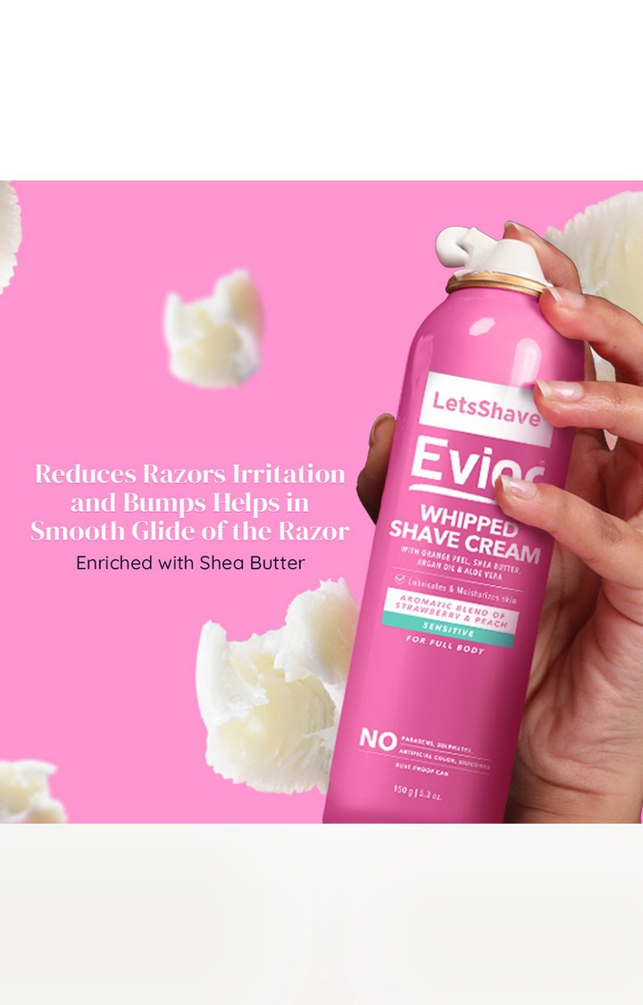 LetsShave | LetsShave Evior 6 Body Razor Value Kit for Women - Pack of 4 Evior 6 Blades + Razor Handle + Women Whipped shave cream- 150 g 9