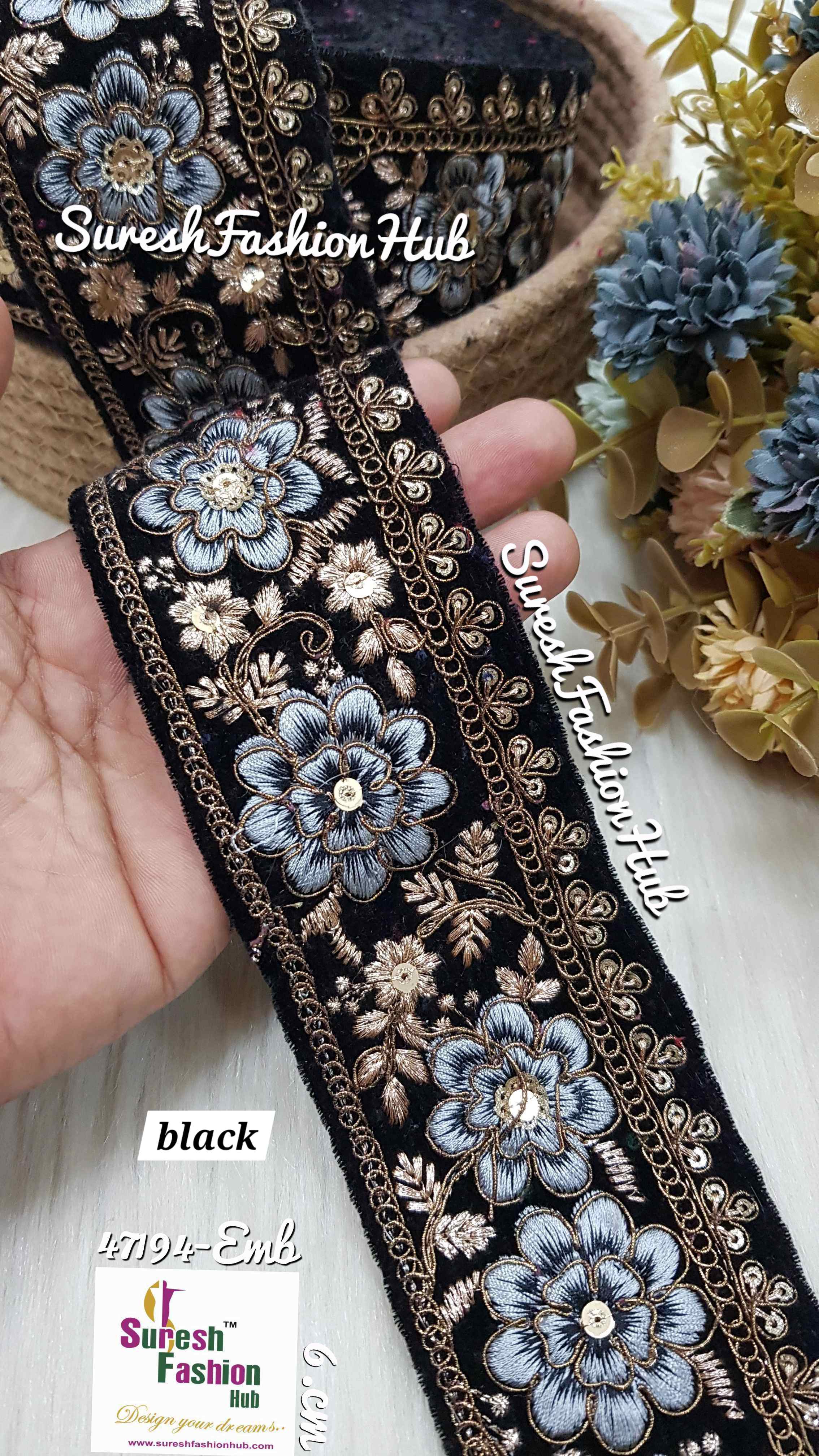 Certainly! Here are some ALT text suggestions that incorporate a variety of keywords to help improve your visibility on Google:  1. "Navratri Banarasi Laces - Traditional Indian Festive Laces" 2. "Golden Silver Banarasi Lace - Elegant Metallic Trims for Garments" 3. "Cutwork Banarasi Laces - Intricate Openwork Designs"