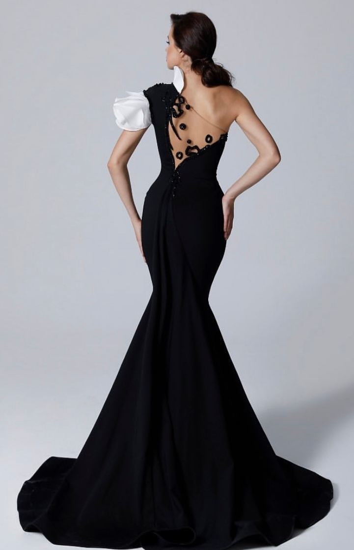 Shehnaaz Gill in Black off shoulder mermaid gown