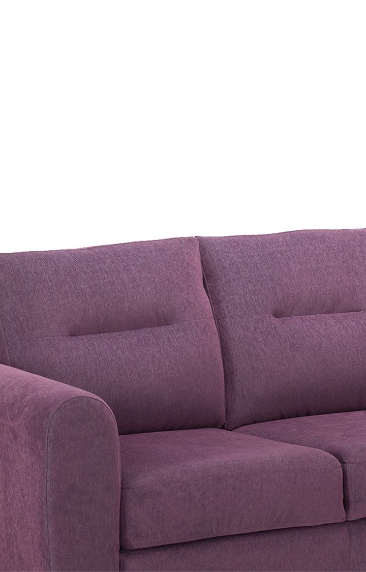 neudot Scott 2 Seater Fabric Sofa | Premium Fabric Sofa | Padded Cushioned Armrest | Solid Wood - Paradise Purple